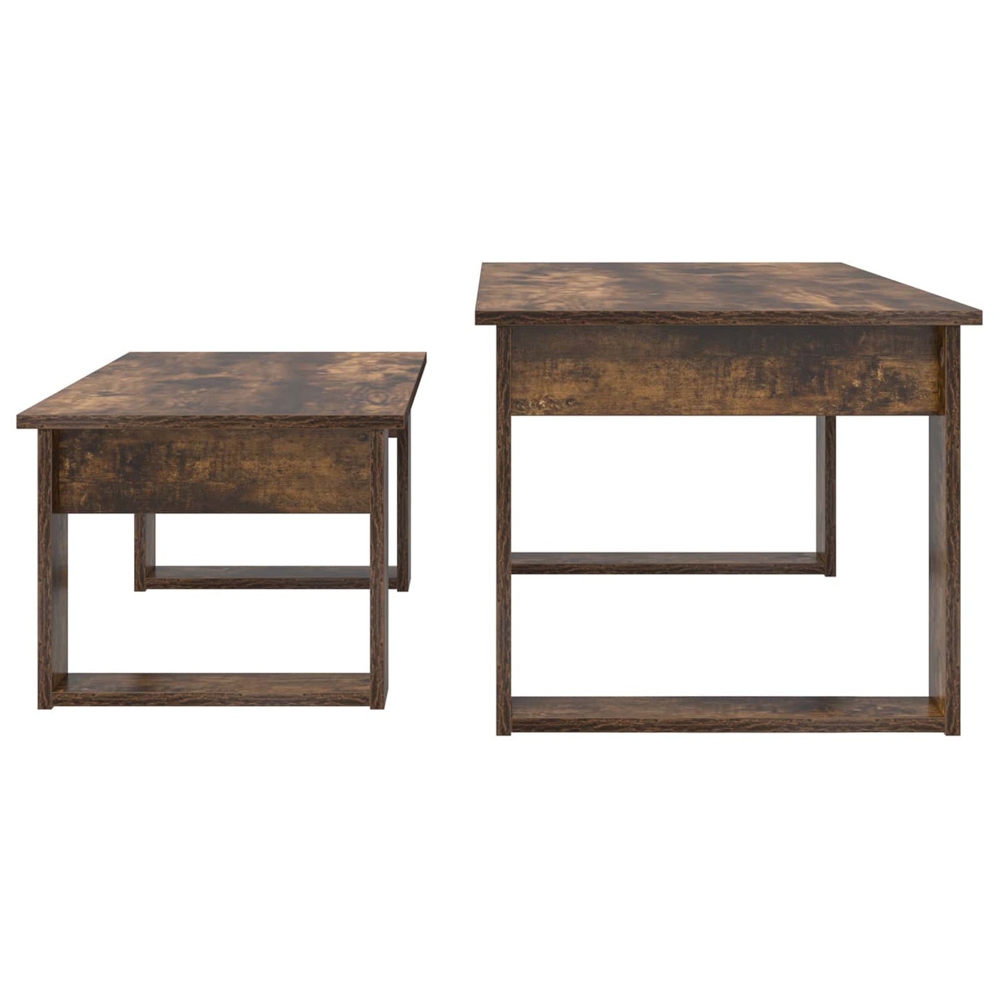 Koffietafel Set 2 pcs Gerookt eiken Bewerkt hout is nu te koop bij PeponiXL, paradijselijk wonen!