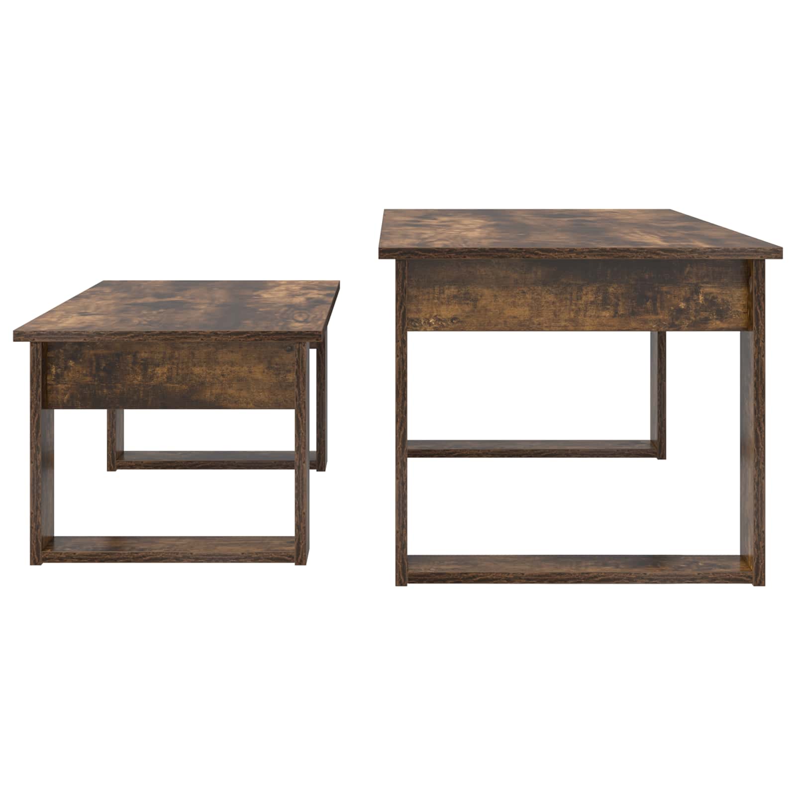 Koffietafel Set 2 pcs Gerookt eiken Bewerkt hout is nu te koop bij PeponiXL, paradijselijk wonen!