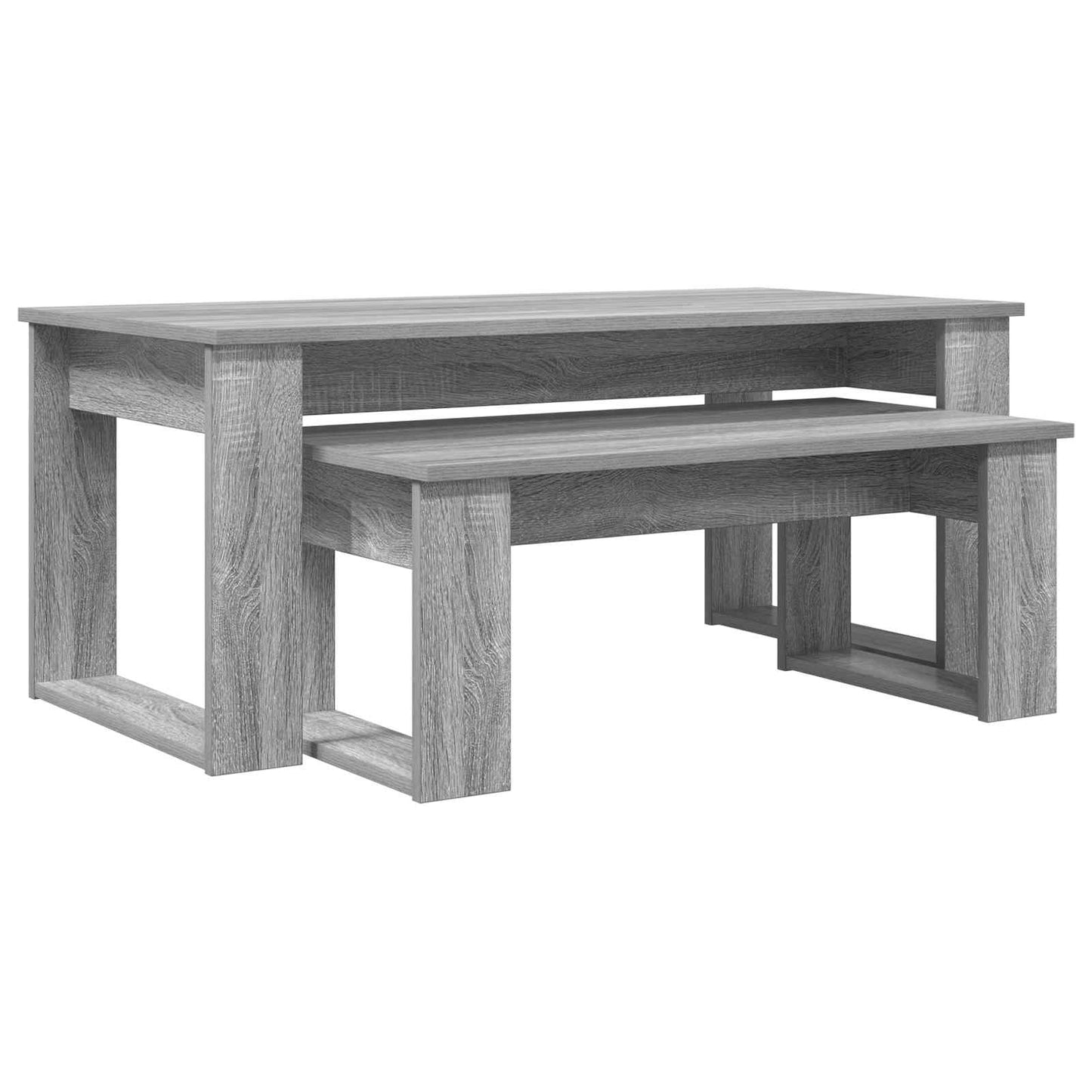 Koffietafel Set 2 pcs Grijs Sonoma Bewerkt hout is nu te koop bij PeponiXL, paradijselijk wonen!