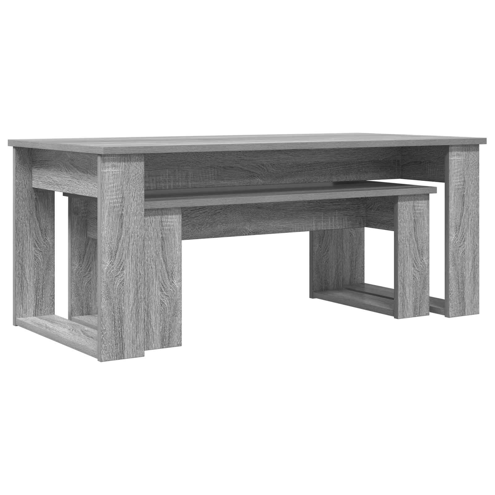 Koffietafel Set 2 pcs Grijs Sonoma Bewerkt hout is nu te koop bij PeponiXL, paradijselijk wonen!