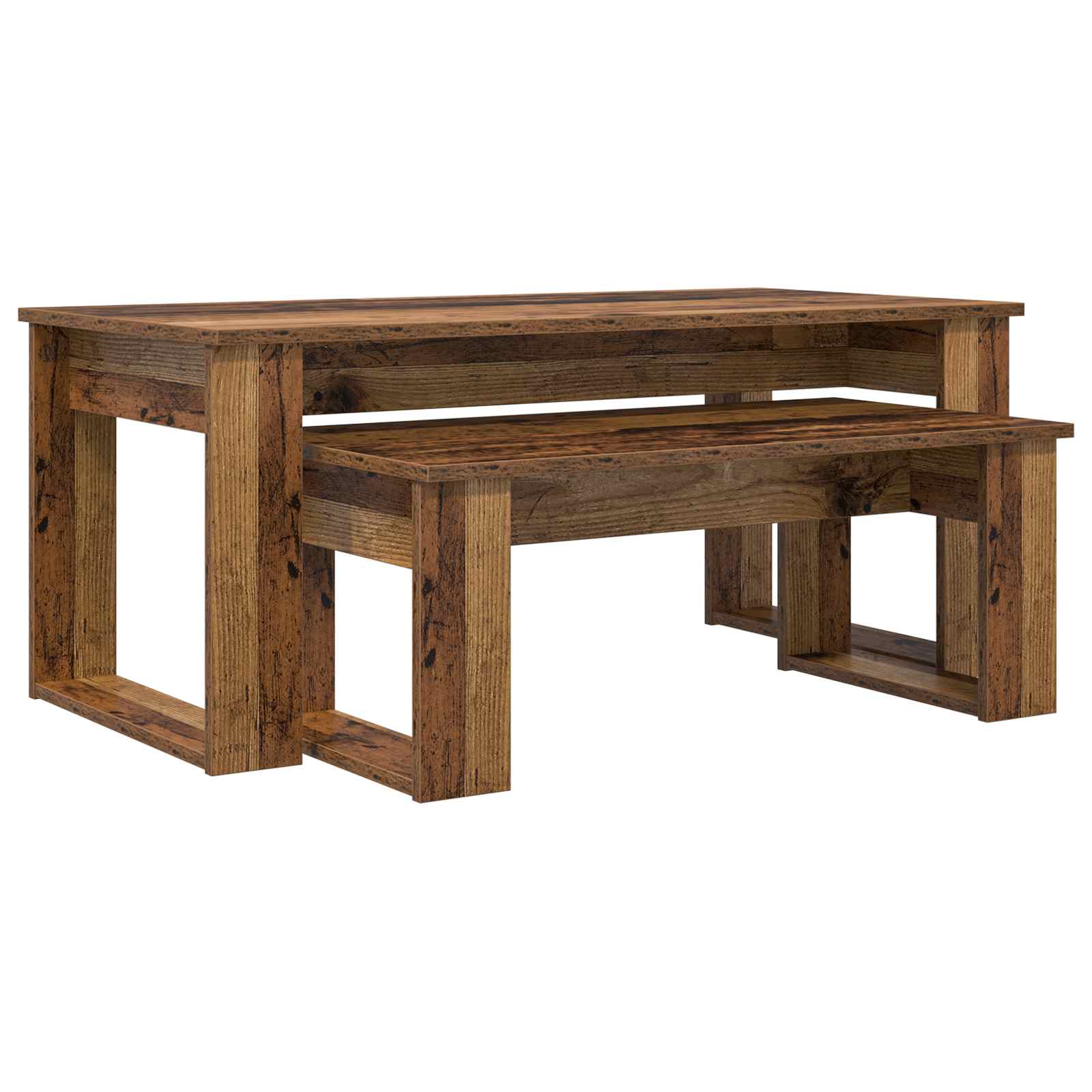 Koffietafel Set 2 pcs Oudhout Bewerkt hout is nu te koop bij PeponiXL, paradijselijk wonen!