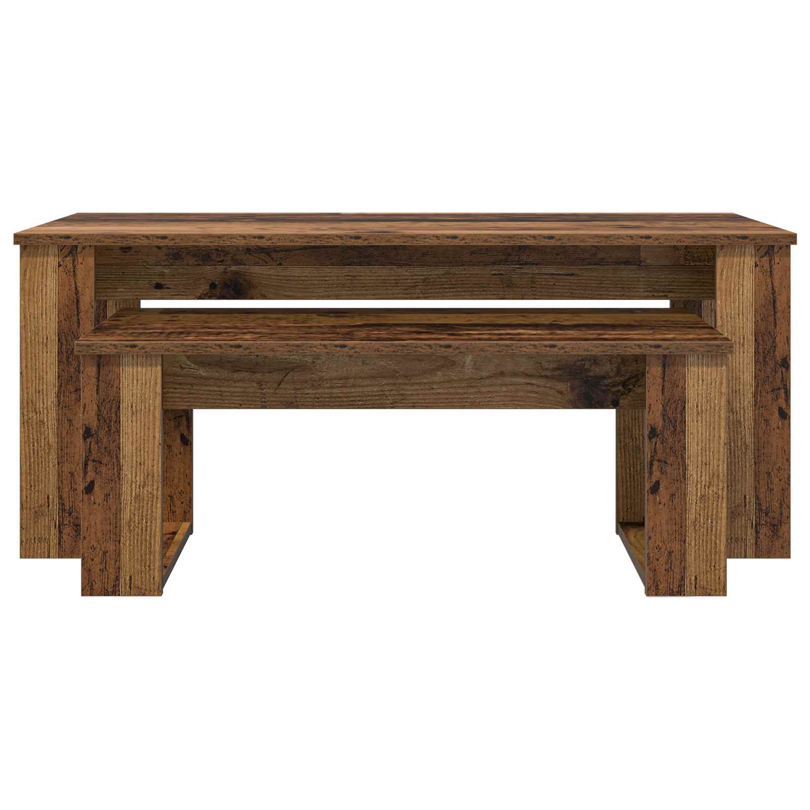 Koffietafel Set 2 pcs Oudhout Bewerkt hout is nu te koop bij PeponiXL, paradijselijk wonen!