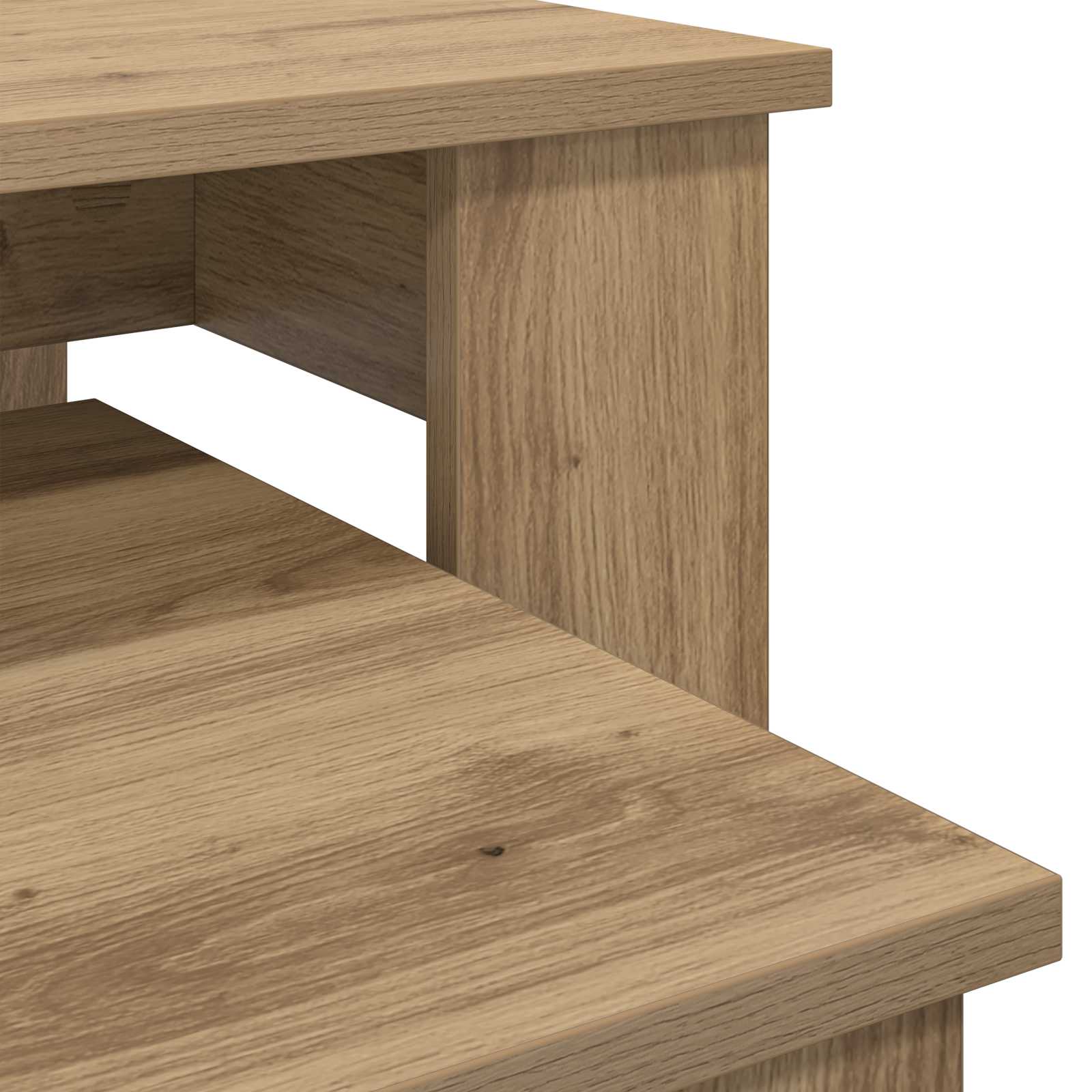 Koffietafel Set 2 pcs Artisan Eiken Bewerkt hout is nu te koop bij PeponiXL, paradijselijk wonen!