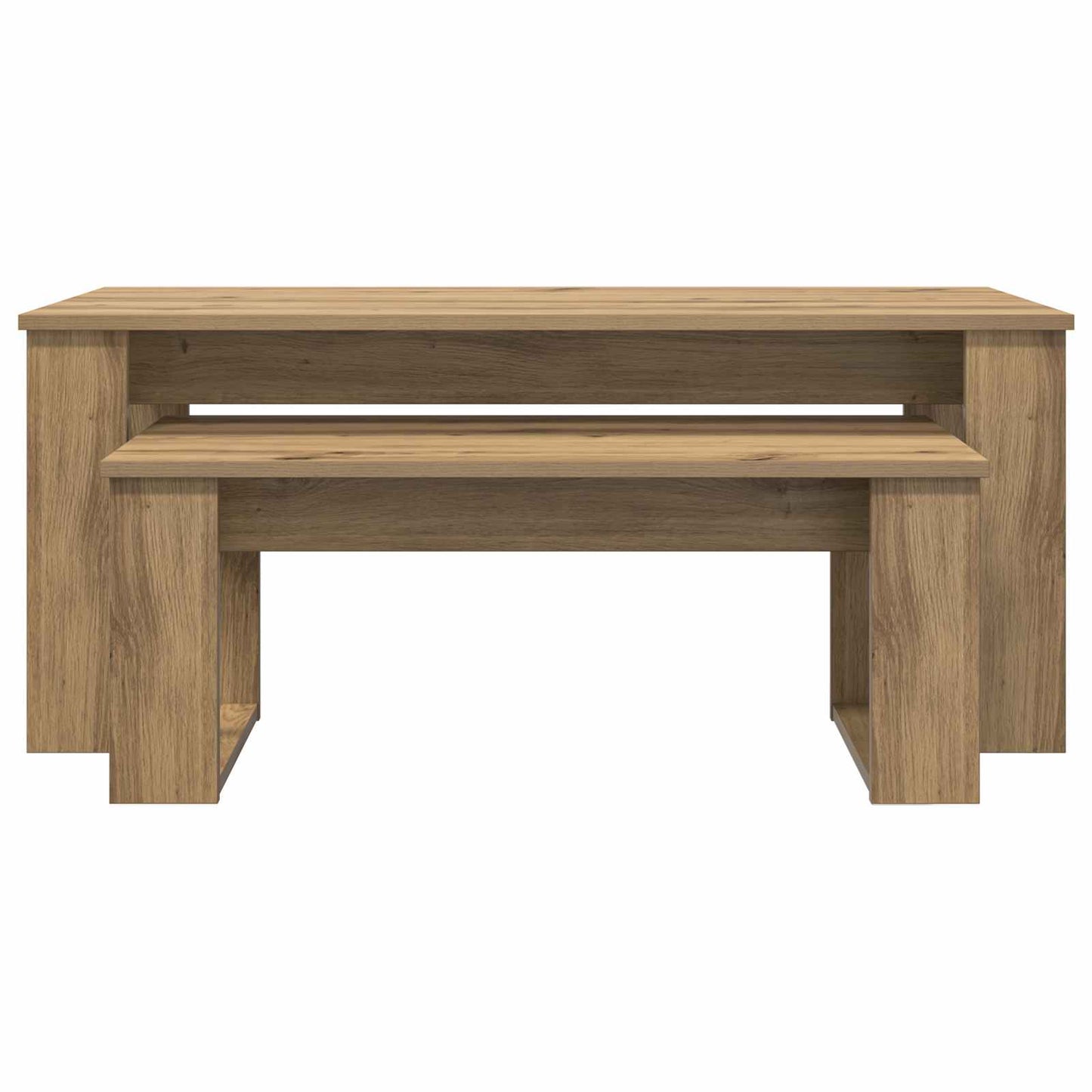 Koffietafel Set 2 pcs Artisan Eiken Bewerkt hout is nu te koop bij PeponiXL, paradijselijk wonen!