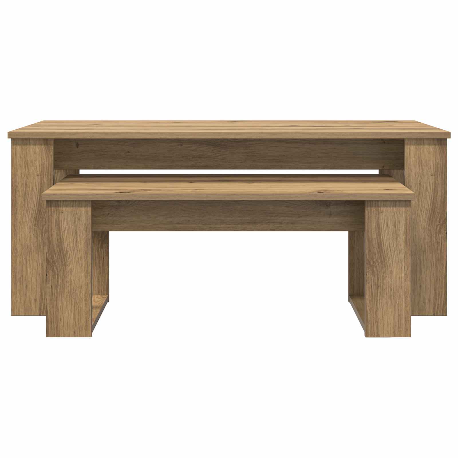 Koffietafel Set 2 pcs Artisan Eiken Bewerkt hout is nu te koop bij PeponiXL, paradijselijk wonen!