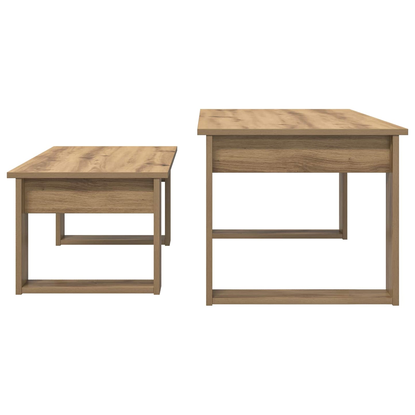 Koffietafel Set 2 pcs Artisan Eiken Bewerkt hout is nu te koop bij PeponiXL, paradijselijk wonen!
