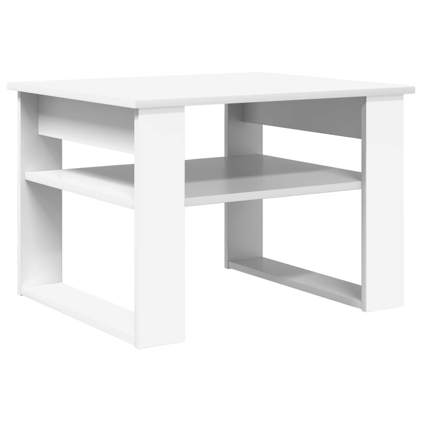 Salontafel met opslag Wit 64 x 54 x 44 cm Bewerkt hout is nu te koop bij PeponiXL, paradijselijk wonen!