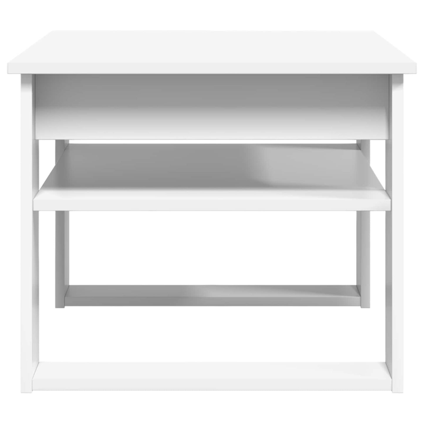 Salontafel met opslag Wit 64 x 54 x 44 cm Bewerkt hout is nu te koop bij PeponiXL, paradijselijk wonen!