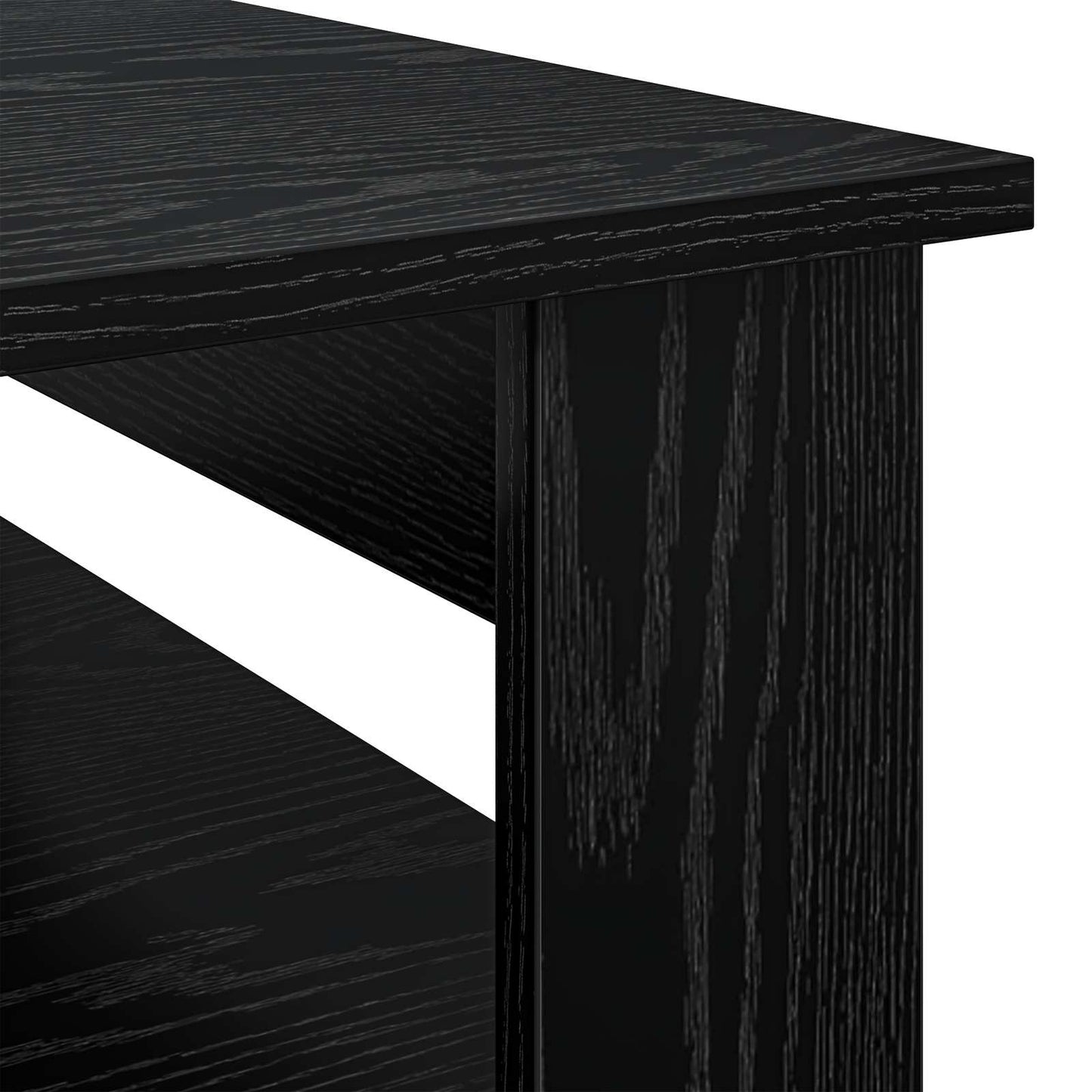 Salontafel met opslag Zwart Eiken 64 x 54 x 44 cm Bewerkt hout is nu te koop bij PeponiXL, paradijselijk wonen!