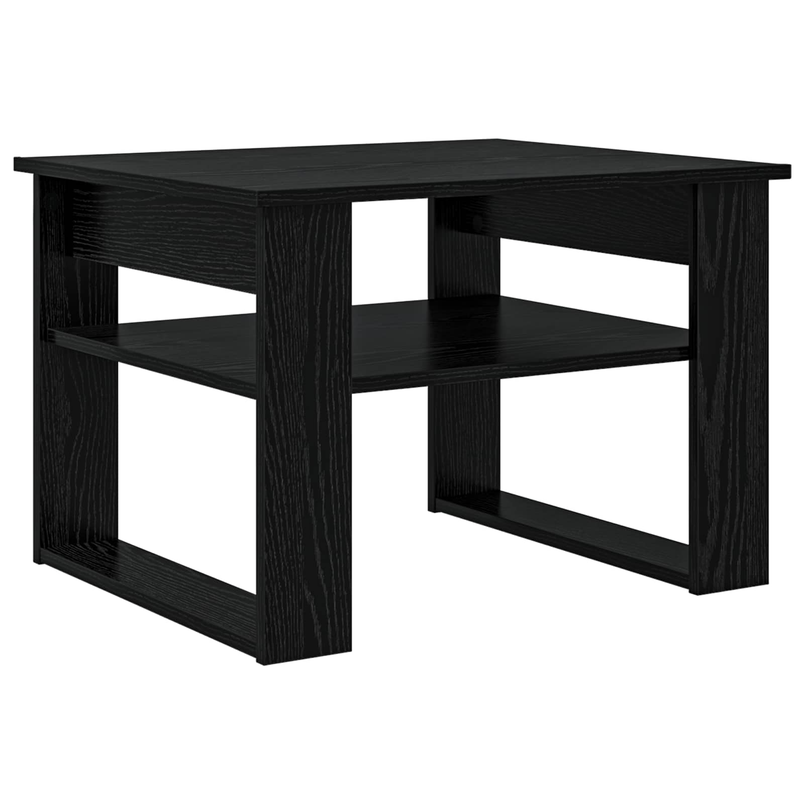 Salontafel met opslag Zwart Eiken 64 x 54 x 44 cm Bewerkt hout is nu te koop bij PeponiXL, paradijselijk wonen!