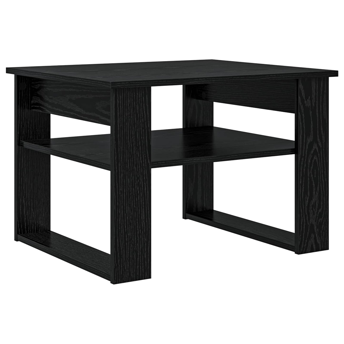 Salontafel met opslag Zwart Eiken 64 x 54 x 44 cm Bewerkt hout is nu te koop bij PeponiXL, paradijselijk wonen!