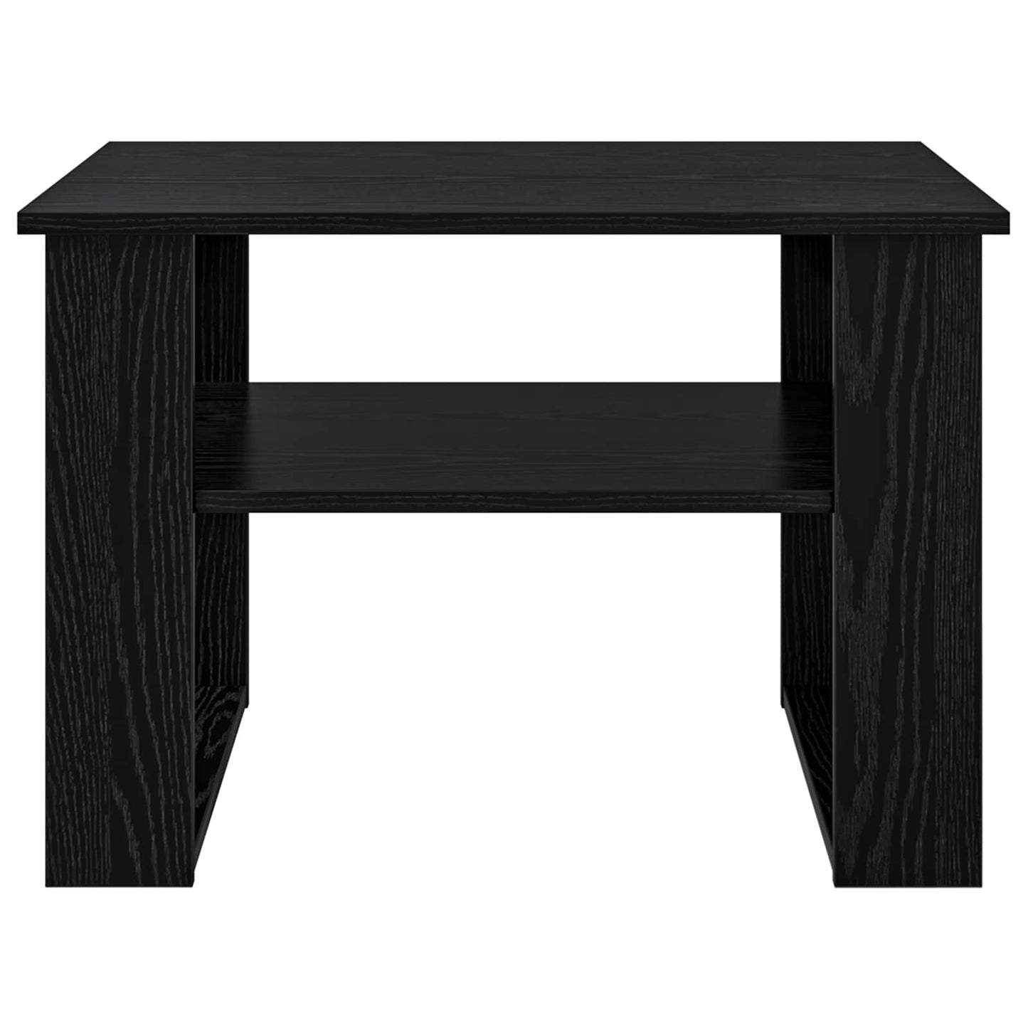 Salontafel met opslag Zwart Eiken 64 x 54 x 44 cm Bewerkt hout is nu te koop bij PeponiXL, paradijselijk wonen!