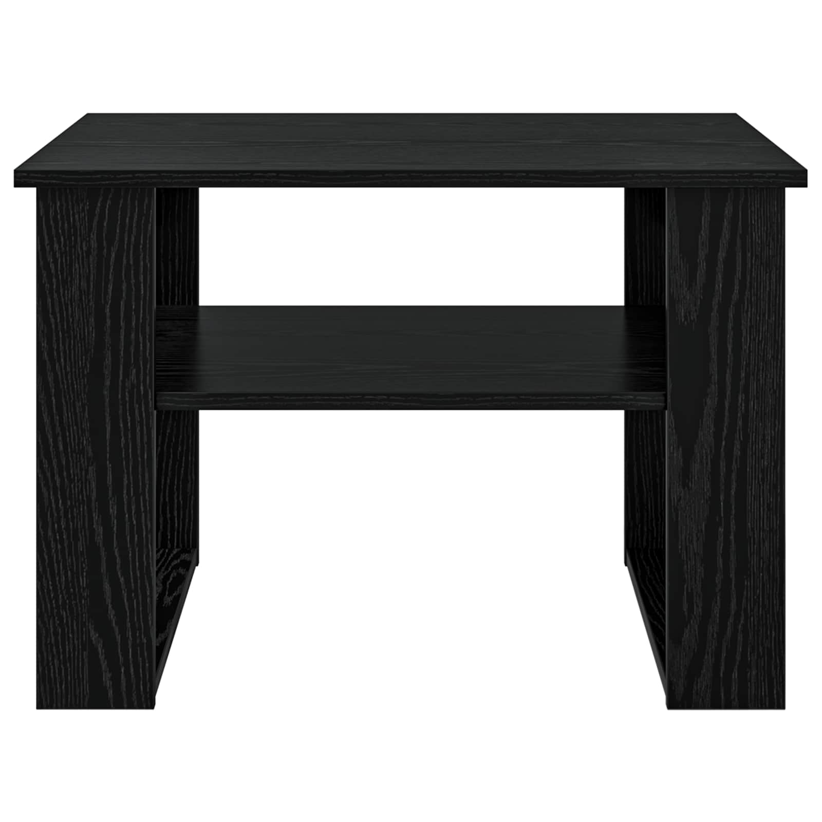 Salontafel met opslag Zwart Eiken 64 x 54 x 44 cm Bewerkt hout is nu te koop bij PeponiXL, paradijselijk wonen!