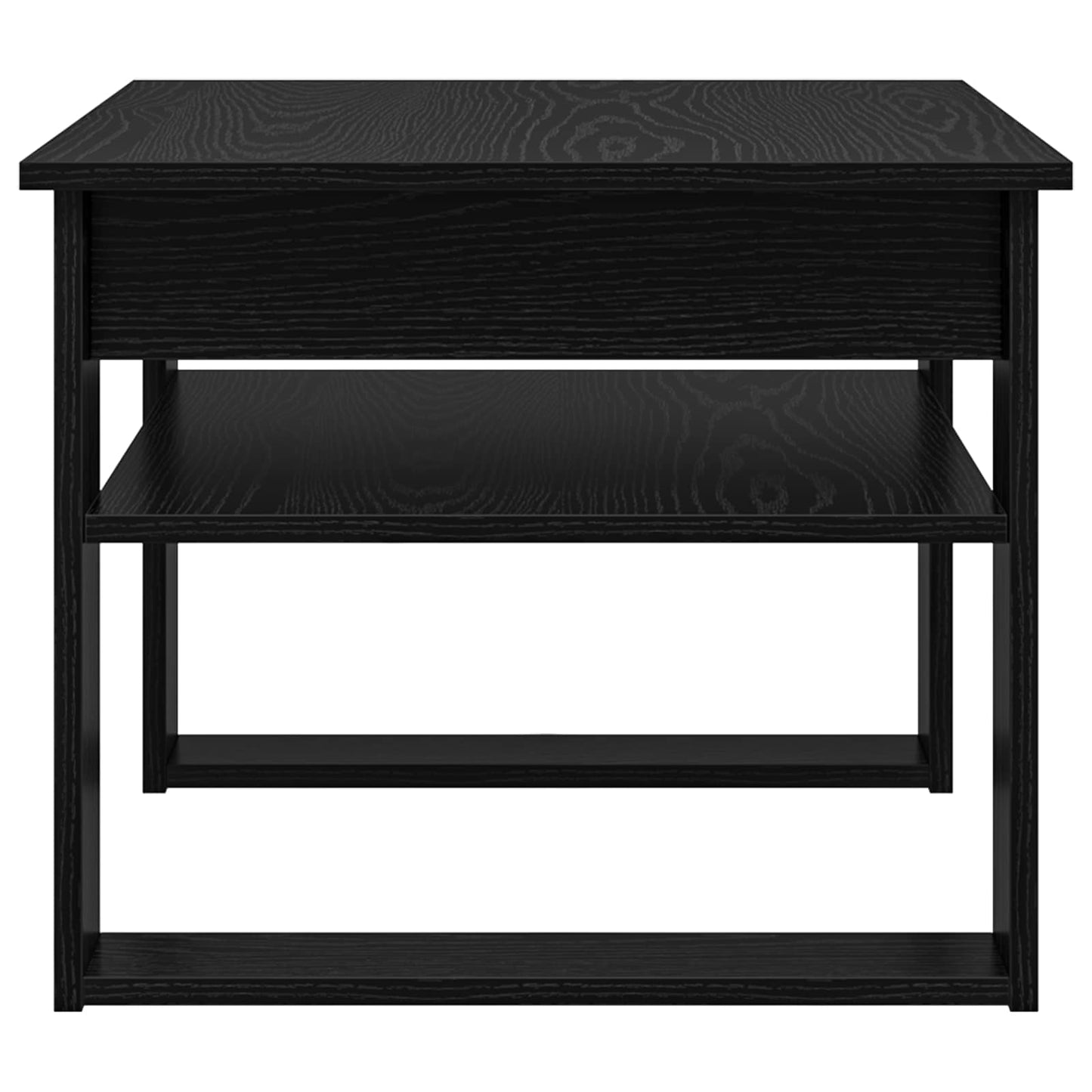 Salontafel met opslag Zwart Eiken 64 x 54 x 44 cm Bewerkt hout is nu te koop bij PeponiXL, paradijselijk wonen!
