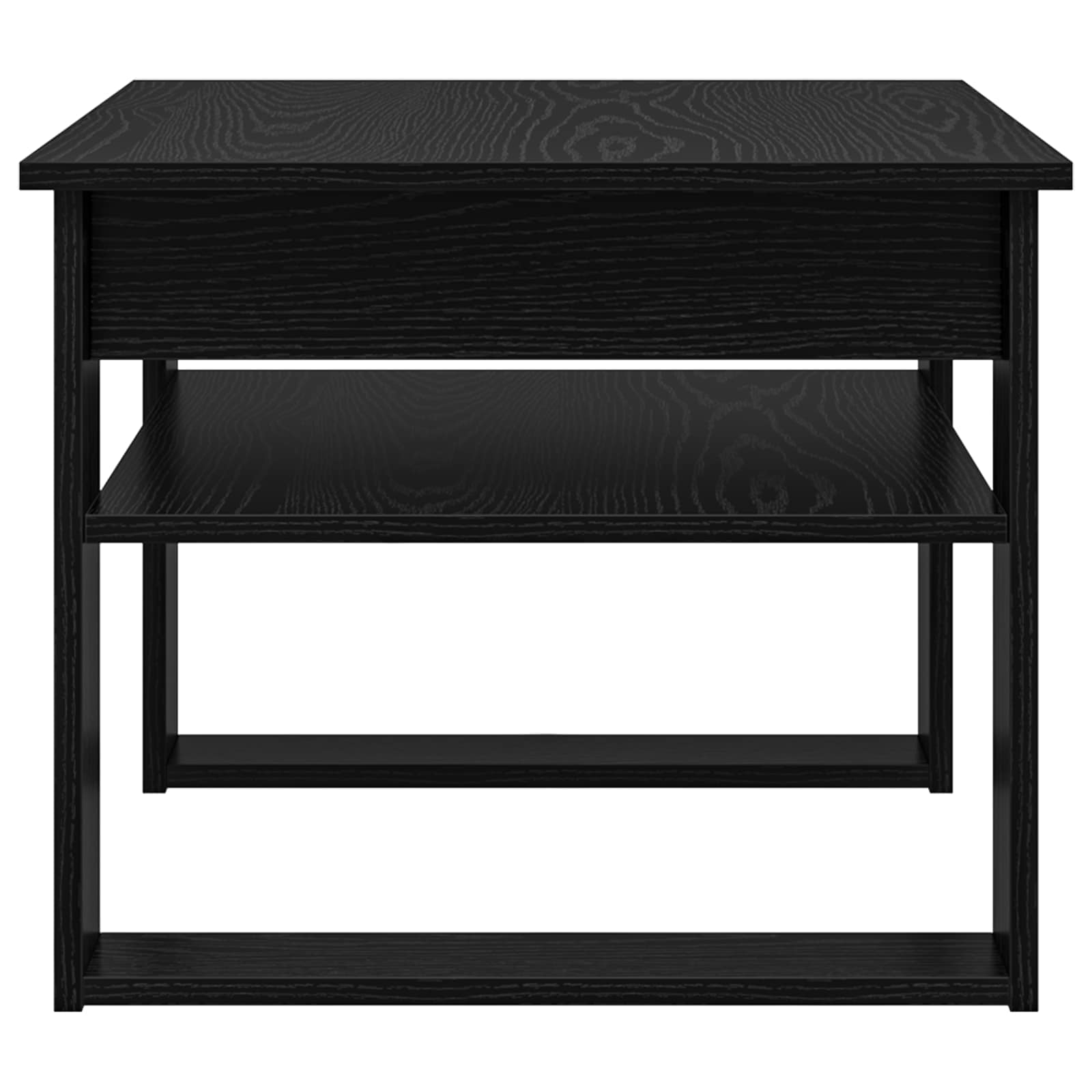 Salontafel met opslag Zwart Eiken 64 x 54 x 44 cm Bewerkt hout is nu te koop bij PeponiXL, paradijselijk wonen!