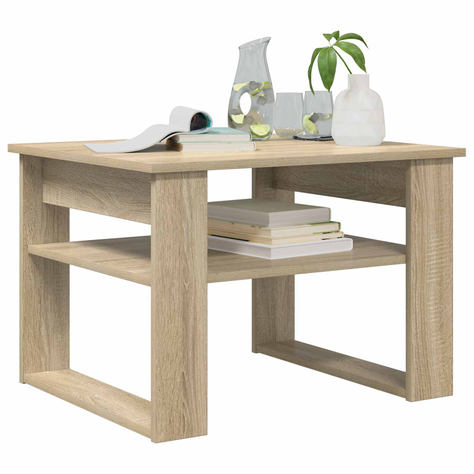 Salontafel met opslag Sonoma Eiken 64 x 54 x 44 cm Bewerkt hout is nu te koop bij PeponiXL, paradijselijk wonen!