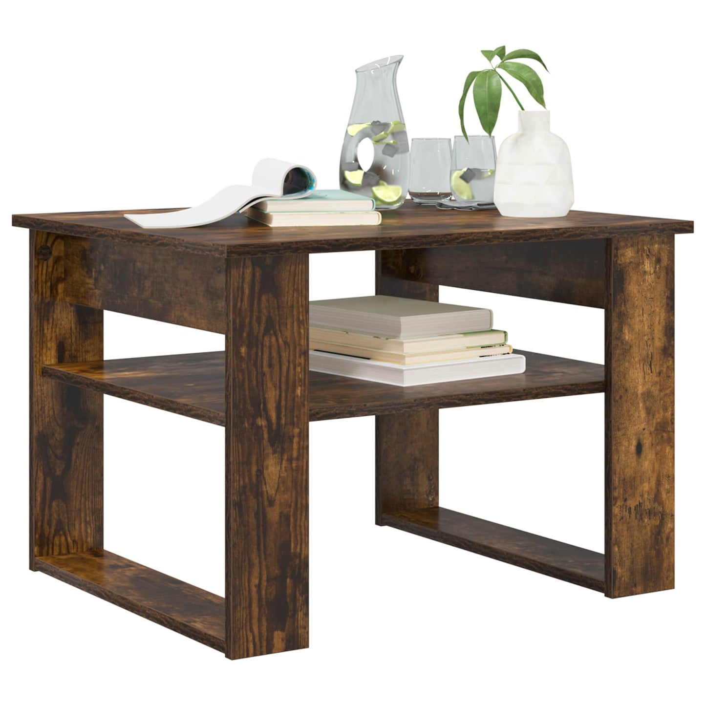 Salontafel Gerookt eiken 64 x 54 x 44 cm Bewerkt hout is nu te koop bij PeponiXL, paradijselijk wonen!