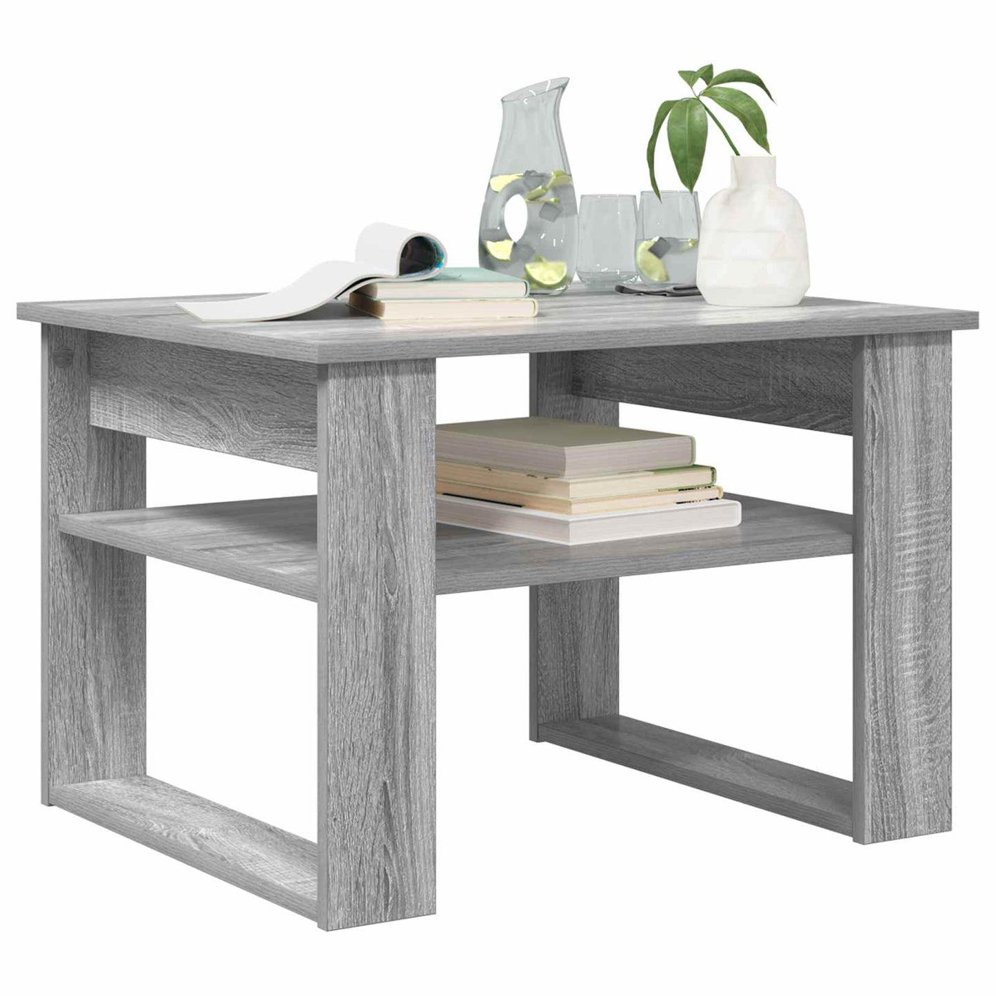 Salontafel met opslag Grijs Sonoma 64 x 54 x 44 cm Bewerkt hout is nu te koop bij PeponiXL, paradijselijk wonen!