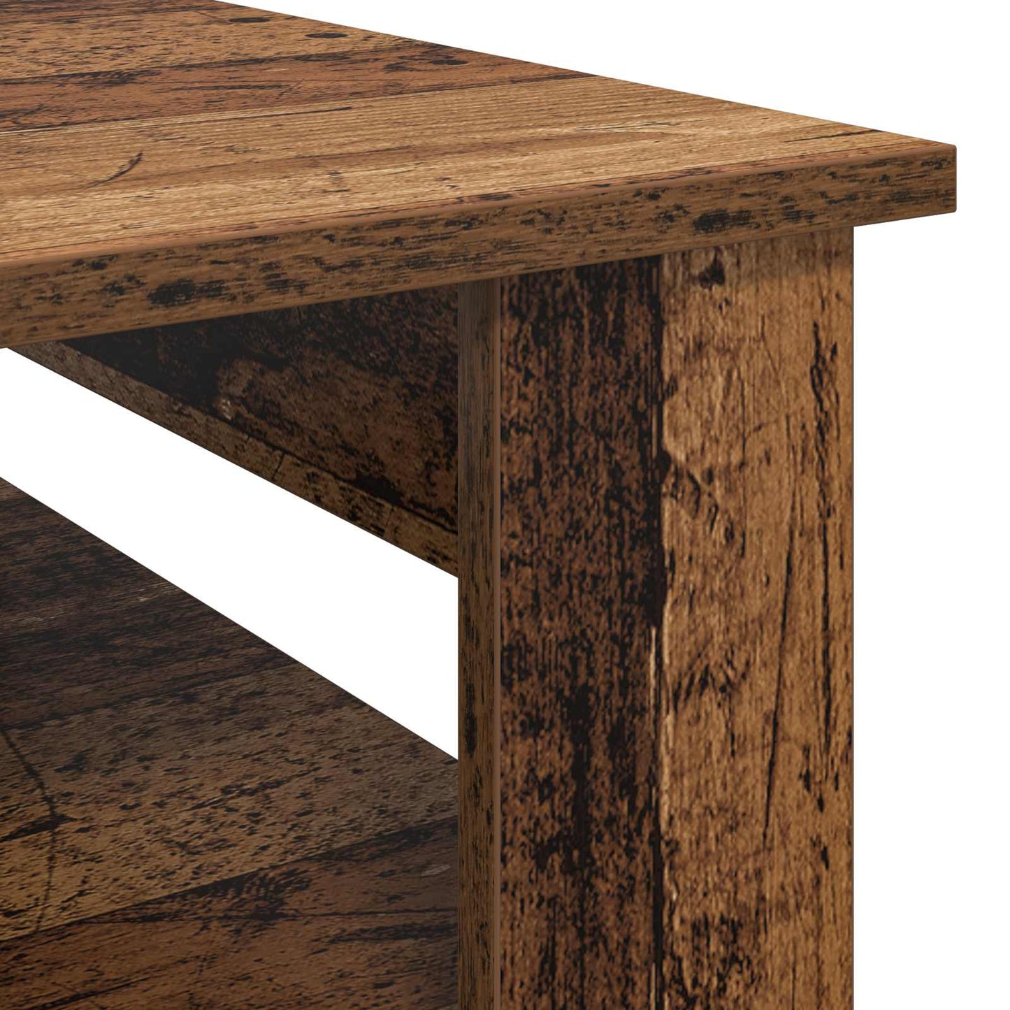 Salontafel met opslag Oudhout 64 x 54 x 44 cm Bewerkt hout is nu te koop bij PeponiXL, paradijselijk wonen!