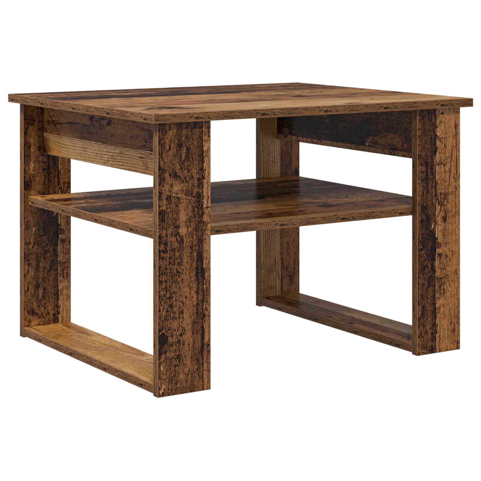 Salontafel met opslag Oudhout 64 x 54 x 44 cm Bewerkt hout is nu te koop bij PeponiXL, paradijselijk wonen!