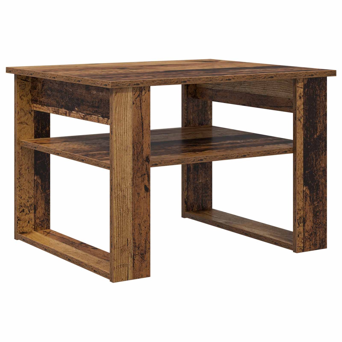 Salontafel met opslag Oudhout 64 x 54 x 44 cm Bewerkt hout is nu te koop bij PeponiXL, paradijselijk wonen!