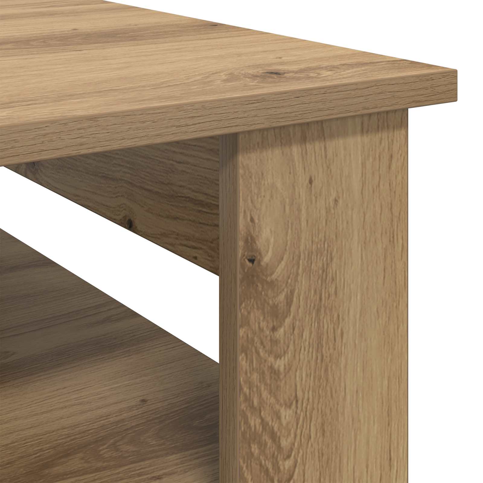 Salontafel Artisan Eiken 64 x 54 x 44 cm Bewerkt hout is nu te koop bij PeponiXL, paradijselijk wonen!