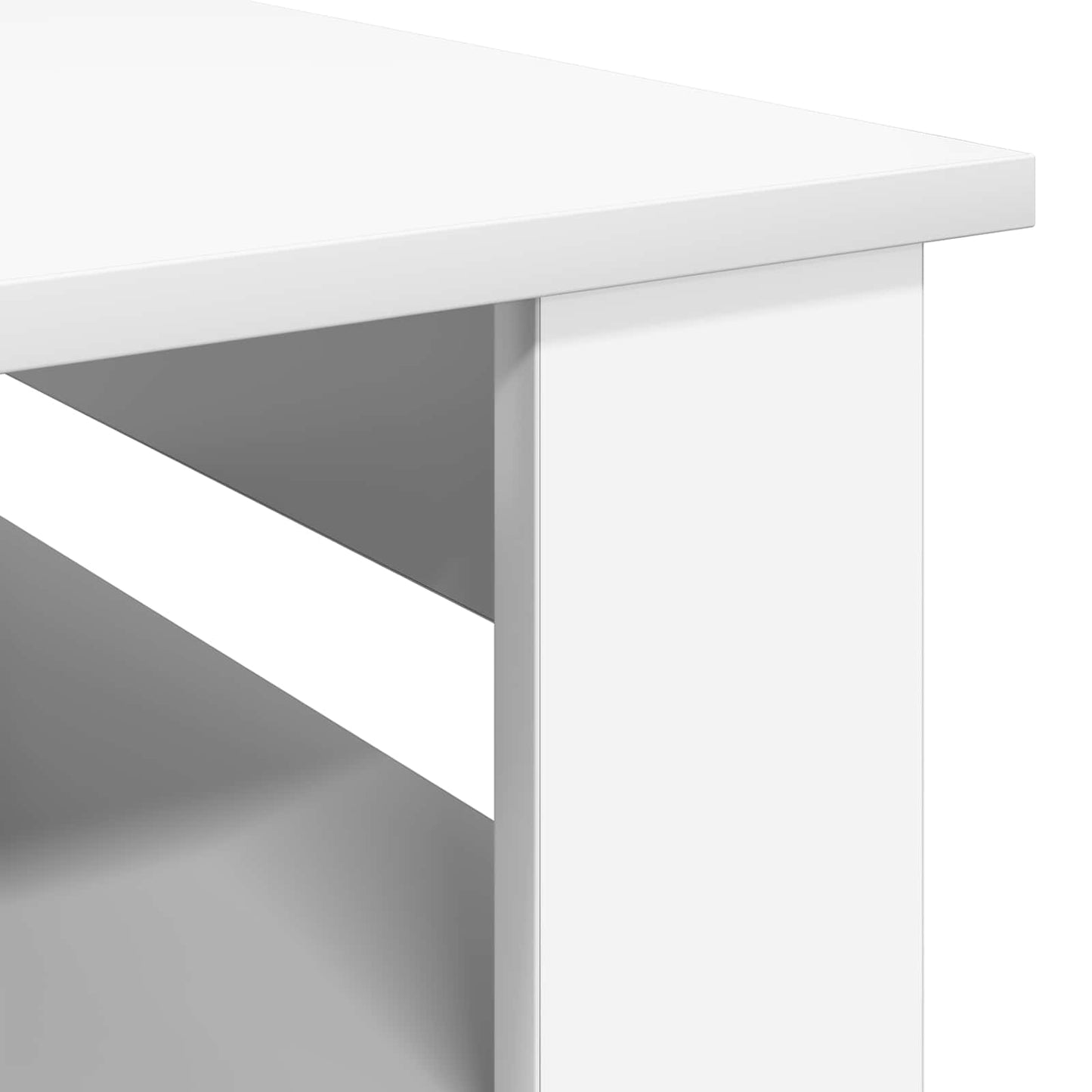 Salontafel met opslag Wit 96 x 54 x 44 cm Bewerkt hout is nu te koop bij PeponiXL, paradijselijk wonen!