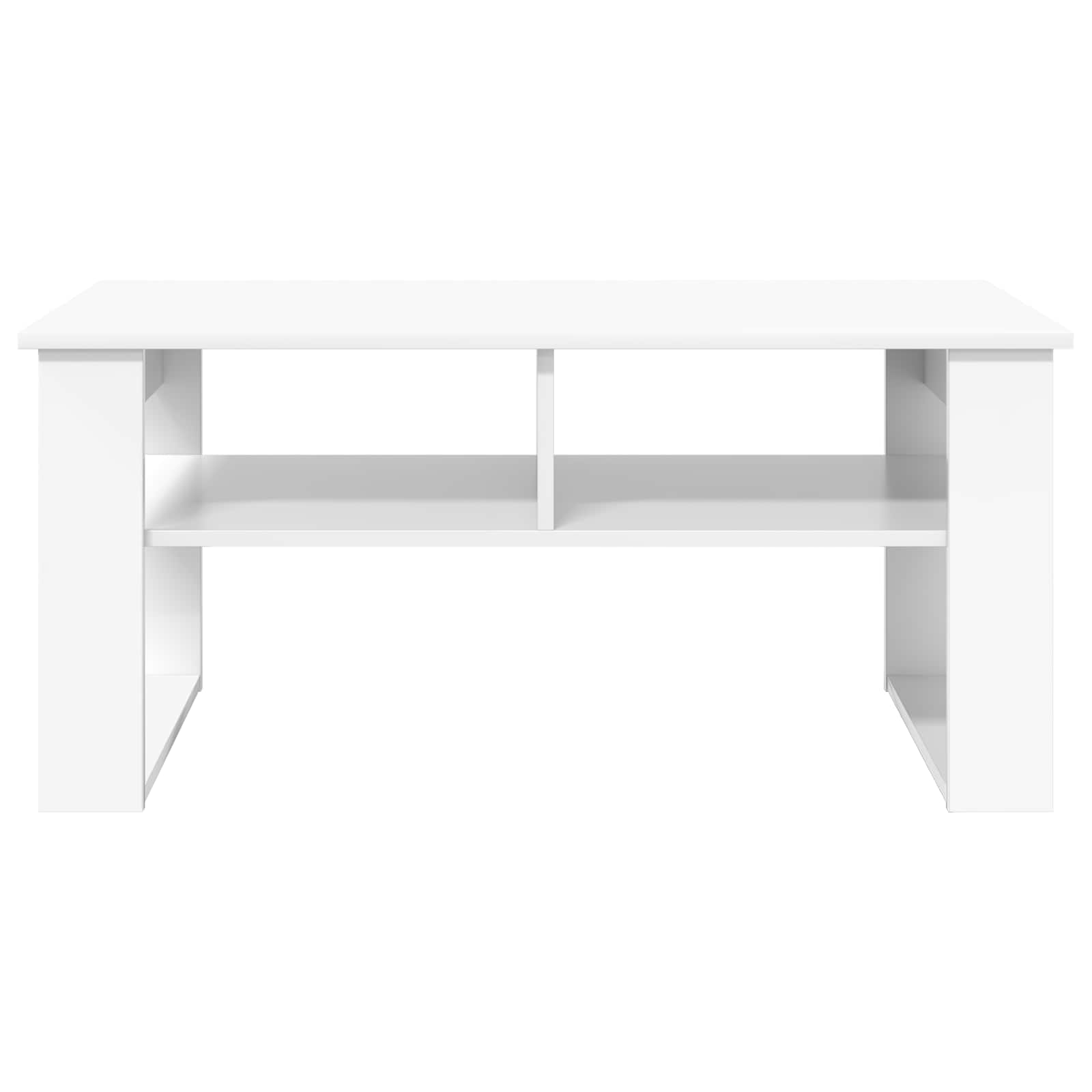 Salontafel met opslag Wit 96 x 54 x 44 cm Bewerkt hout is nu te koop bij PeponiXL, paradijselijk wonen!