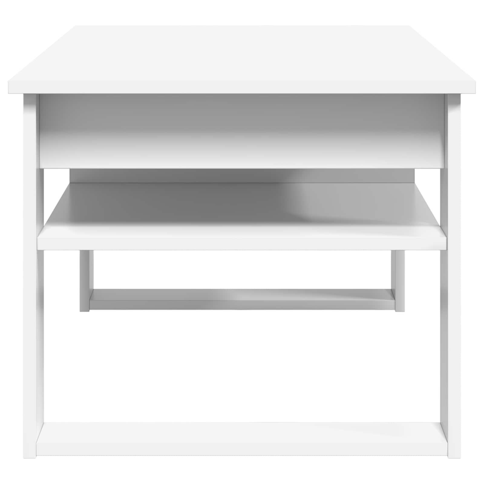 Salontafel met opslag Wit 96 x 54 x 44 cm Bewerkt hout is nu te koop bij PeponiXL, paradijselijk wonen!
