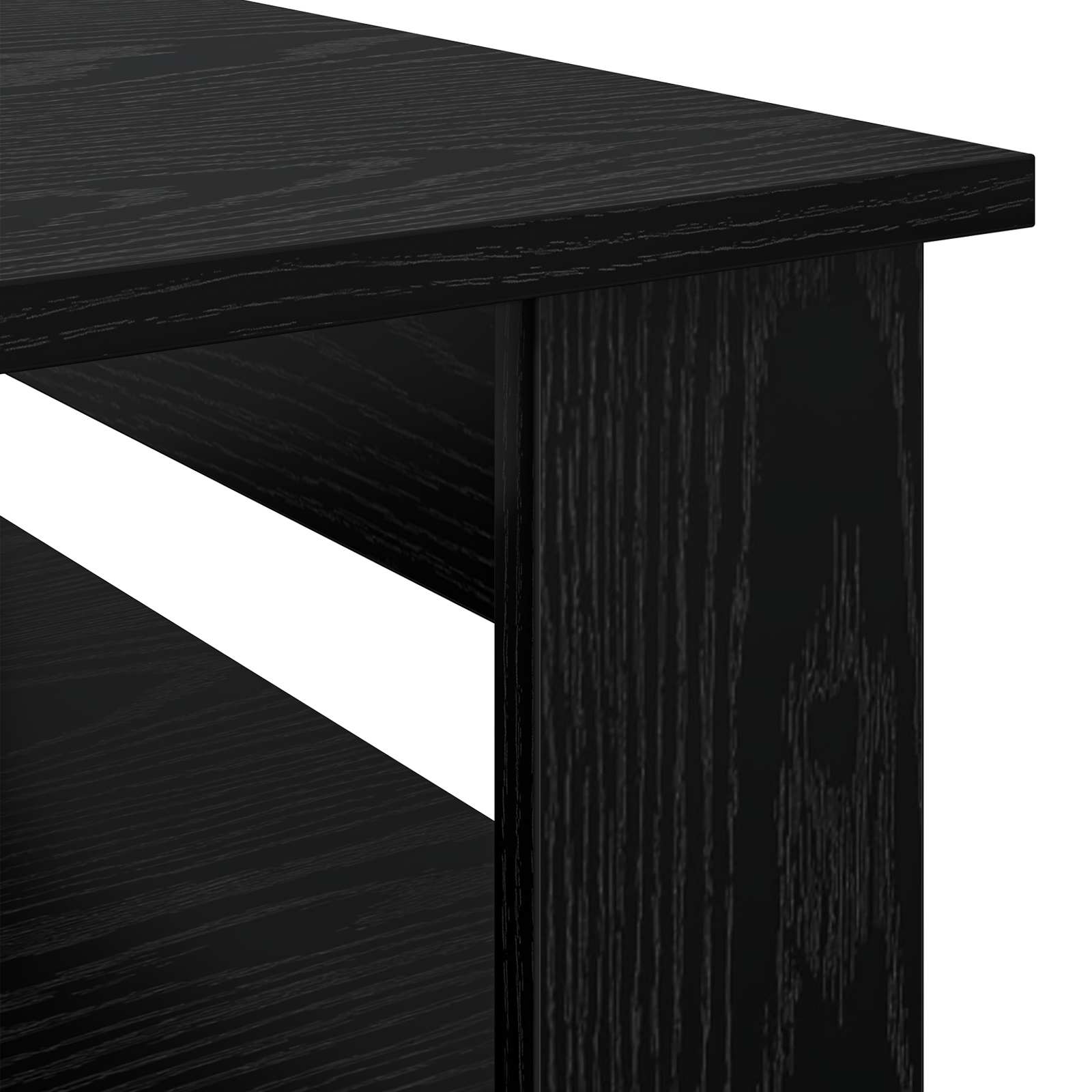 Salontafel met opslag Zwart Eiken 96 x 54 x 44 cm Bewerkt hout is nu te koop bij PeponiXL, paradijselijk wonen!