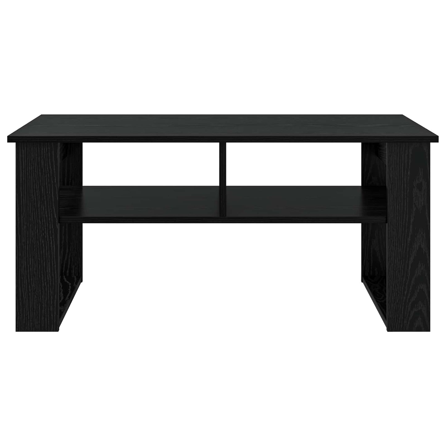 Salontafel met opslag Zwart Eiken 96 x 54 x 44 cm Bewerkt hout is nu te koop bij PeponiXL, paradijselijk wonen!