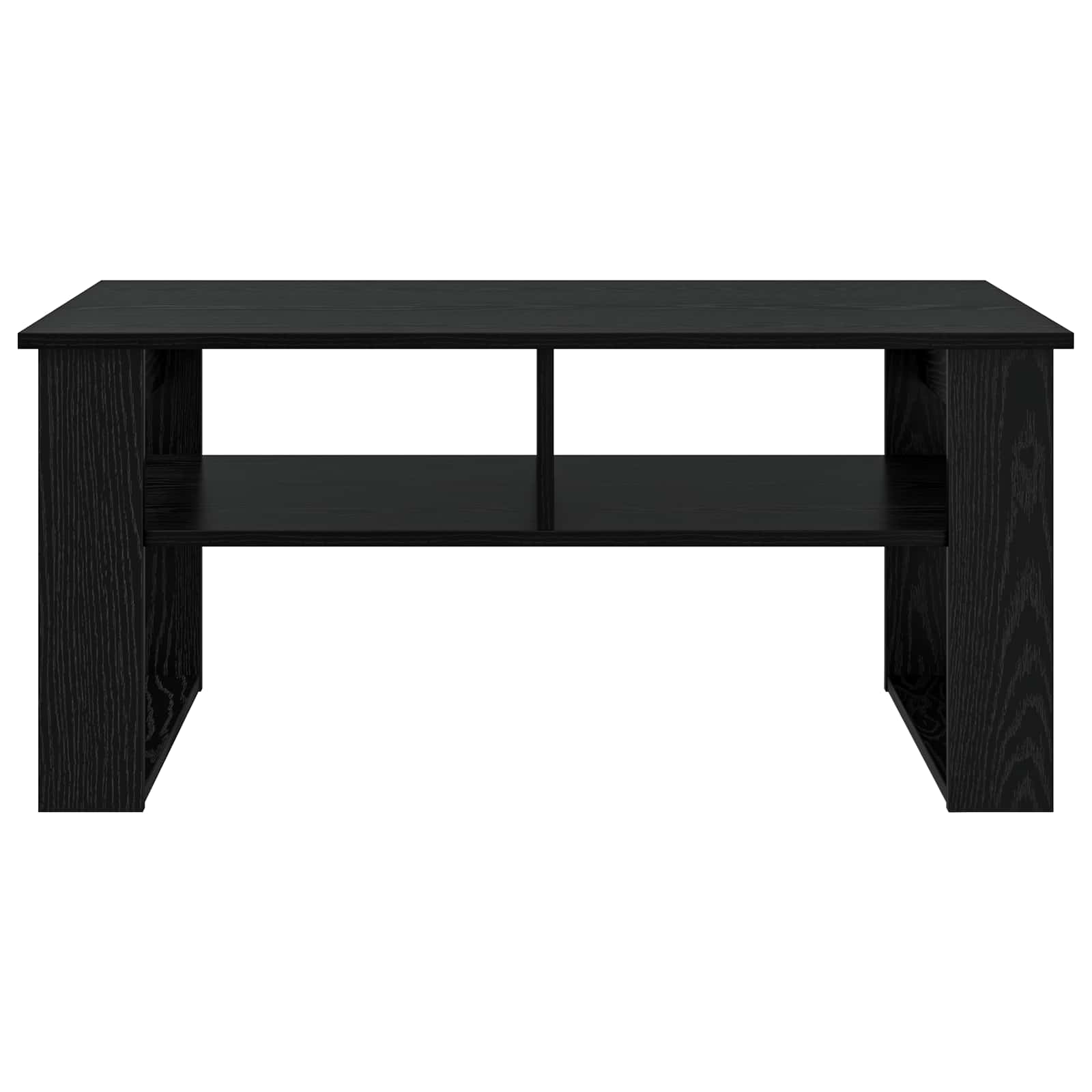 Salontafel met opslag Zwart Eiken 96 x 54 x 44 cm Bewerkt hout is nu te koop bij PeponiXL, paradijselijk wonen!