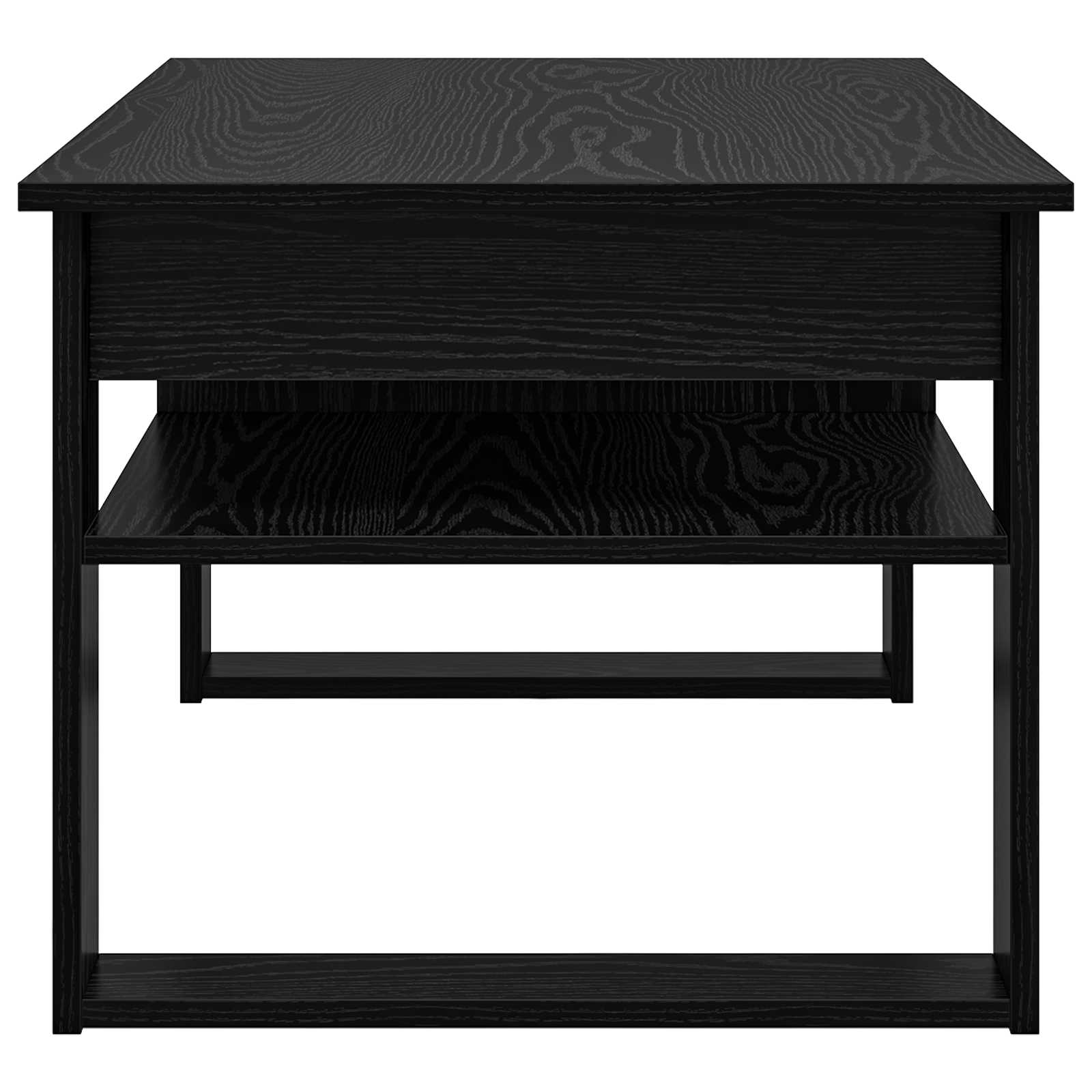 Salontafel met opslag Zwart Eiken 96 x 54 x 44 cm Bewerkt hout is nu te koop bij PeponiXL, paradijselijk wonen!