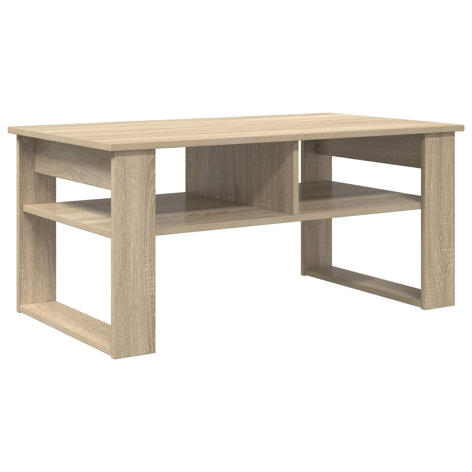 Salontafel met opslag Sonoma Eiken 96 x 54 x 44 cm Bewerkt hout is nu te koop bij PeponiXL, paradijselijk wonen!