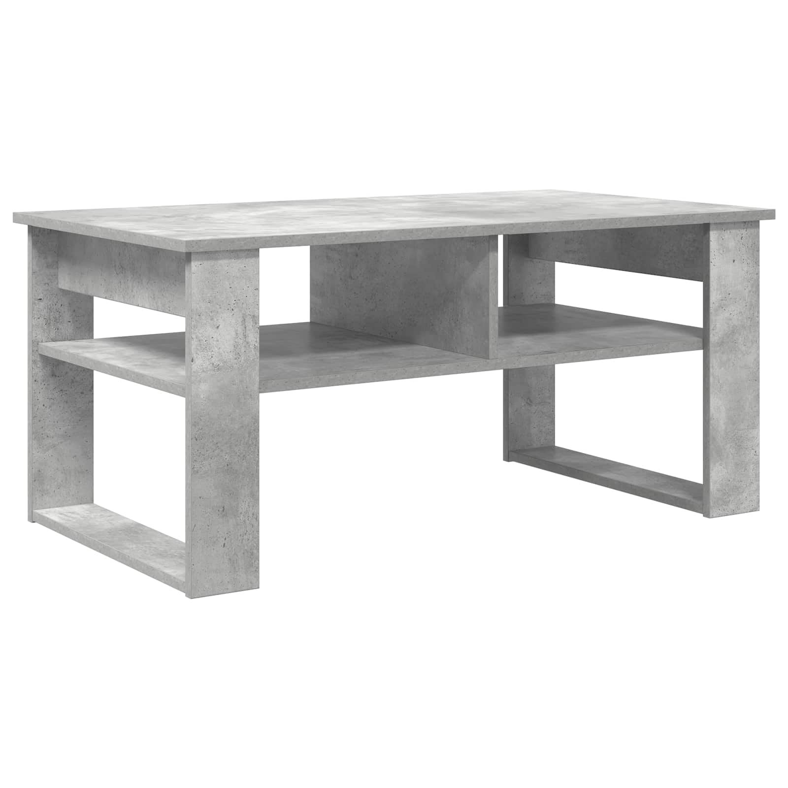 Salontafel met opslag Beton Grijs 96 x 54 x 44 cm Bewerkt hout is nu te koop bij PeponiXL, paradijselijk wonen!