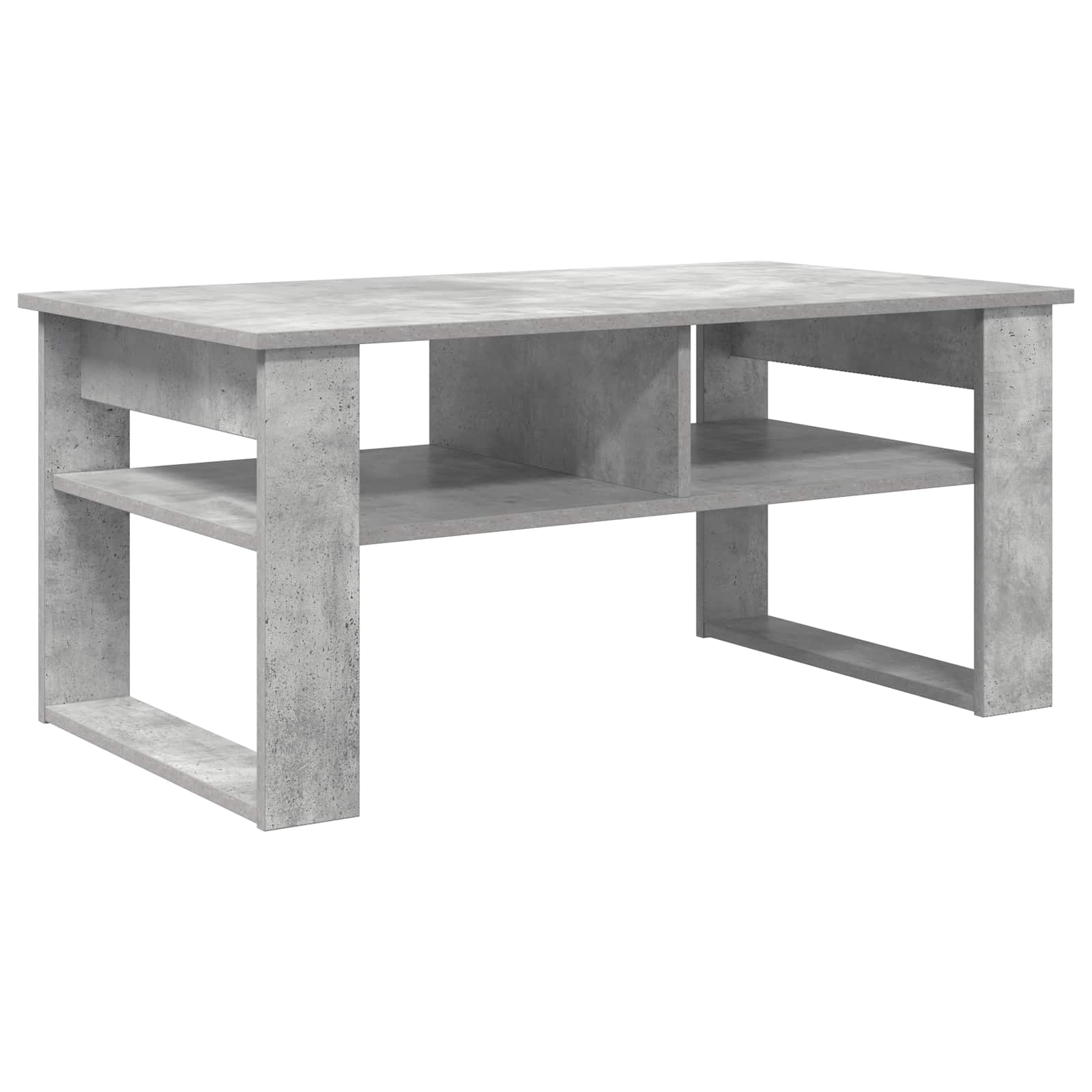 Salontafel met opslag Beton Grijs 96 x 54 x 44 cm Bewerkt hout is nu te koop bij PeponiXL, paradijselijk wonen!