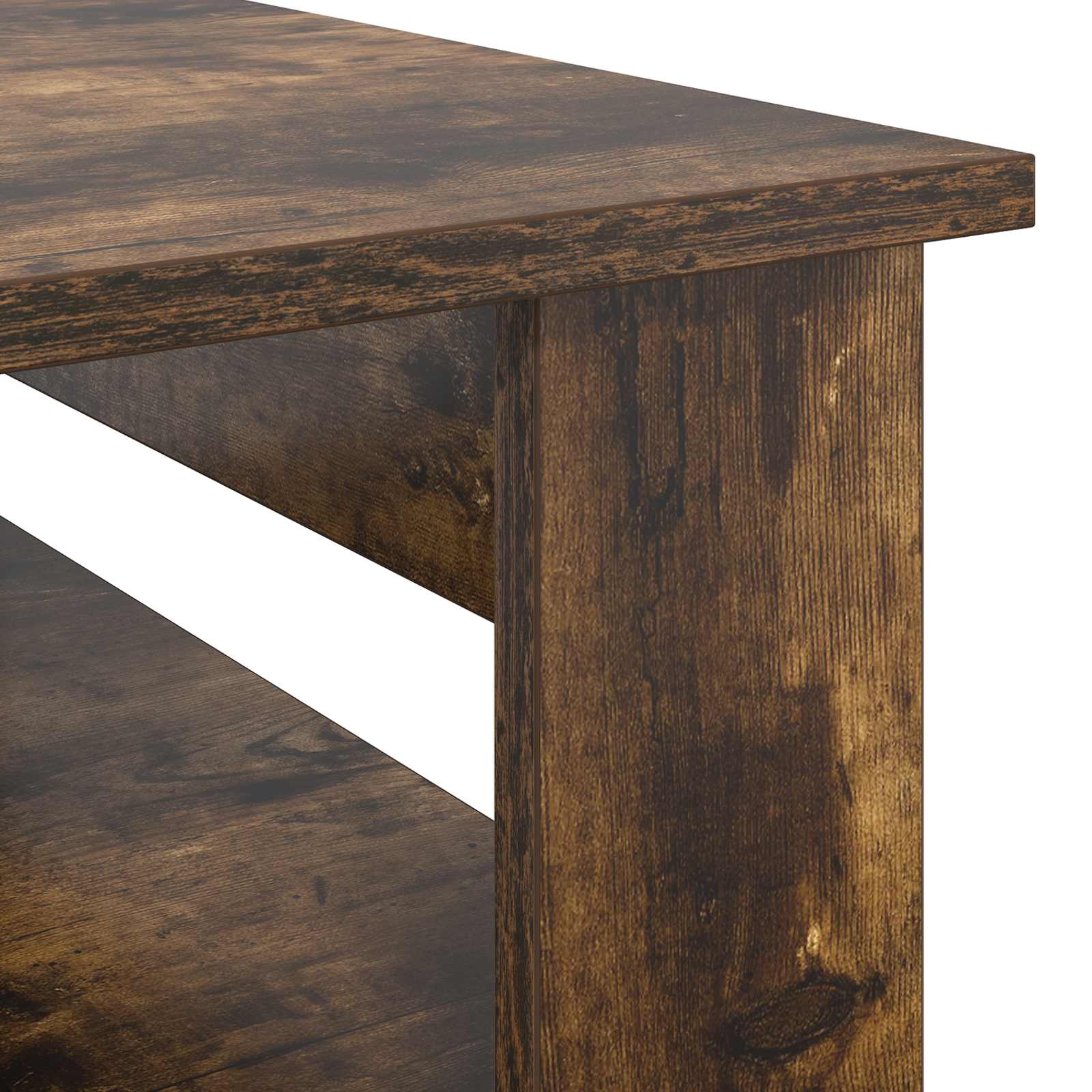 Salontafel Gerookt eiken 96 x 54 x 44 cm Bewerkt hout is nu te koop bij PeponiXL, paradijselijk wonen!