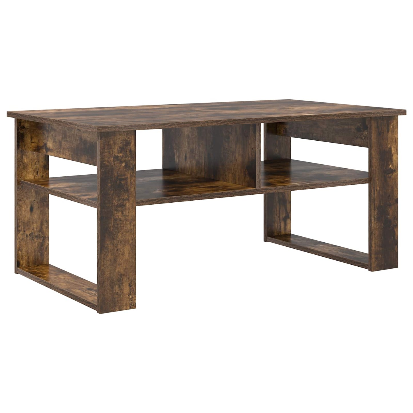 Salontafel Gerookt eiken 96 x 54 x 44 cm Bewerkt hout is nu te koop bij PeponiXL, paradijselijk wonen!
