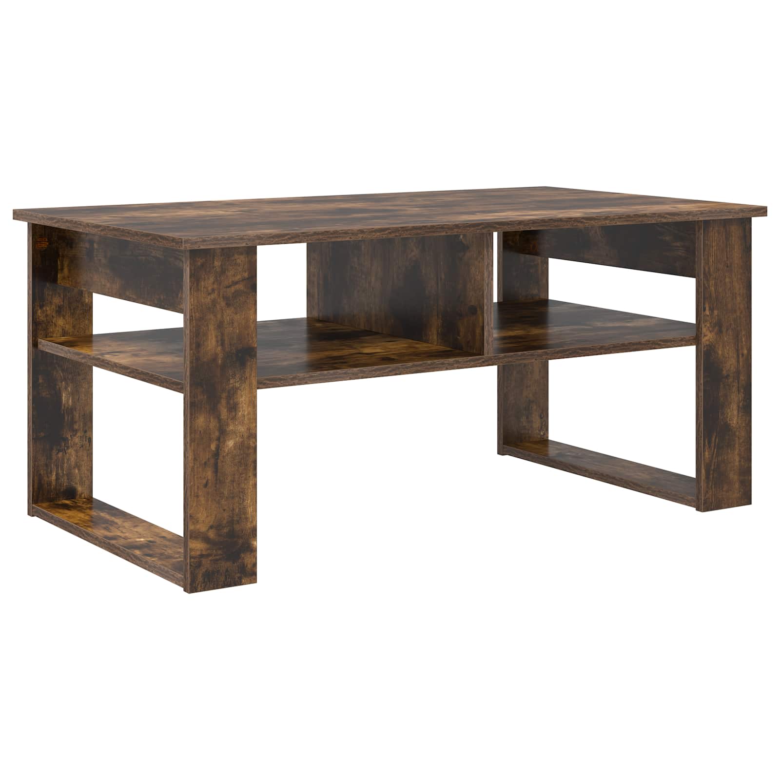 Salontafel Gerookt eiken 96 x 54 x 44 cm Bewerkt hout is nu te koop bij PeponiXL, paradijselijk wonen!