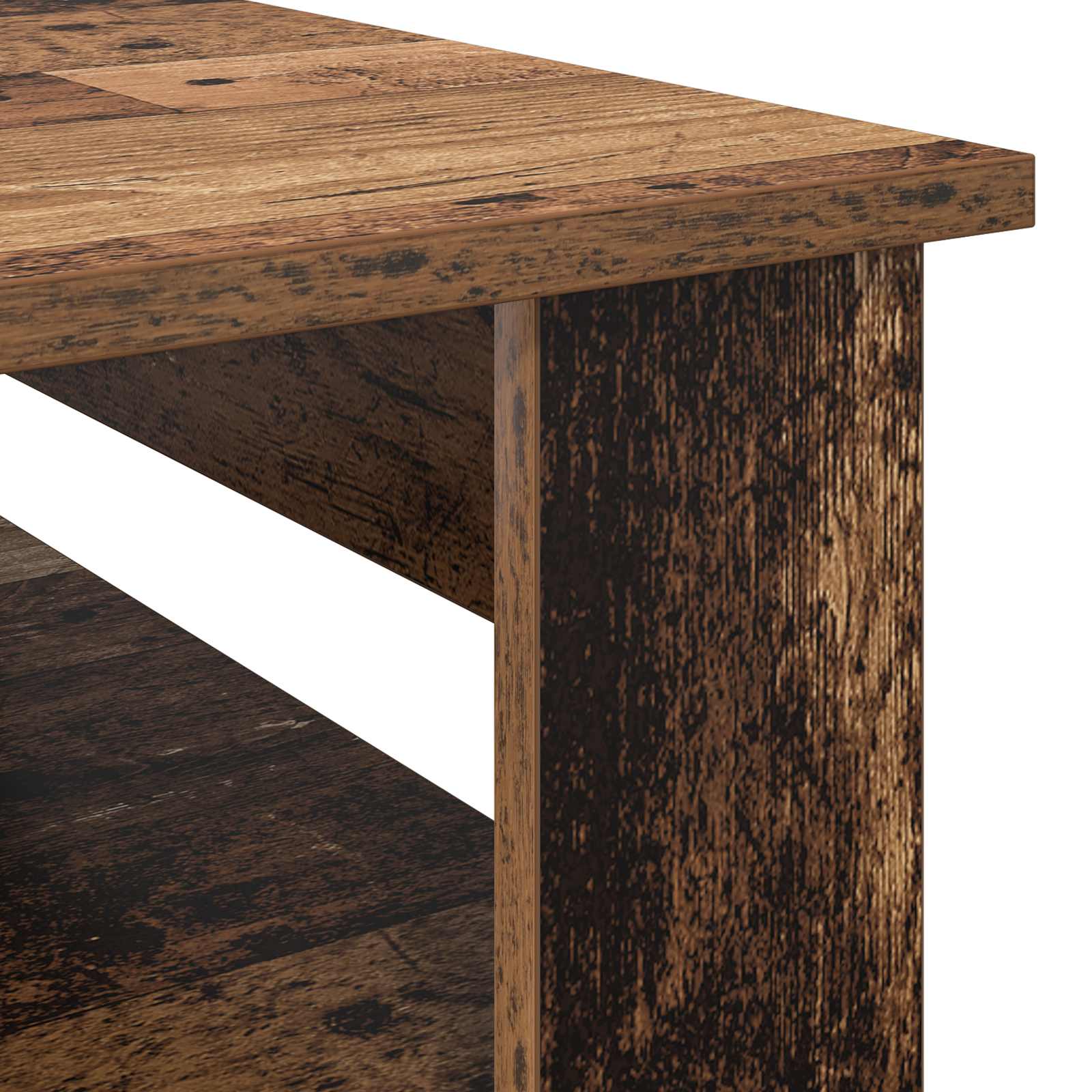 Salontafel met opslag Oudhout 96 x 54 x 44 cm Bewerkt hout is nu te koop bij PeponiXL, paradijselijk wonen!