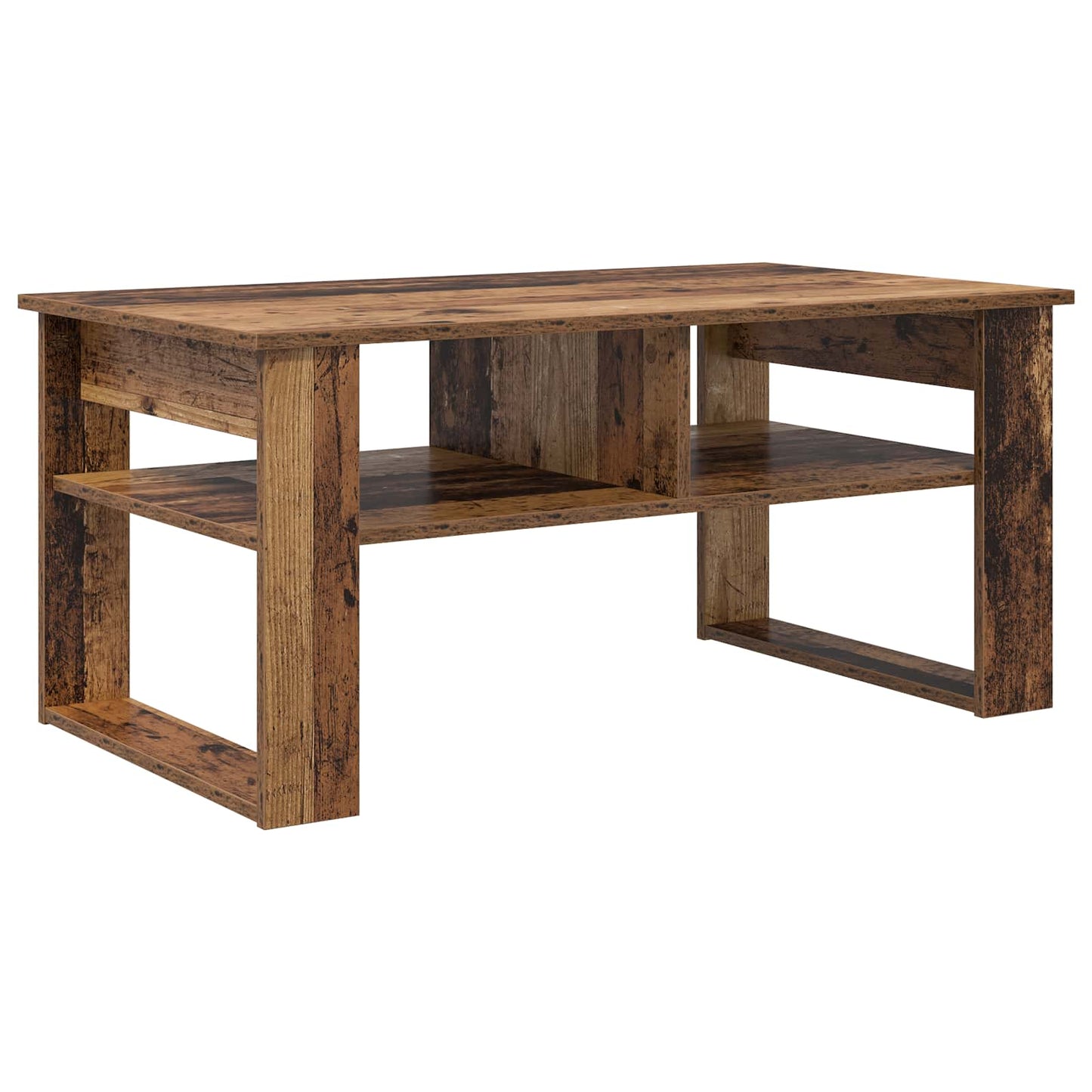 Salontafel met opslag Oudhout 96 x 54 x 44 cm Bewerkt hout is nu te koop bij PeponiXL, paradijselijk wonen!