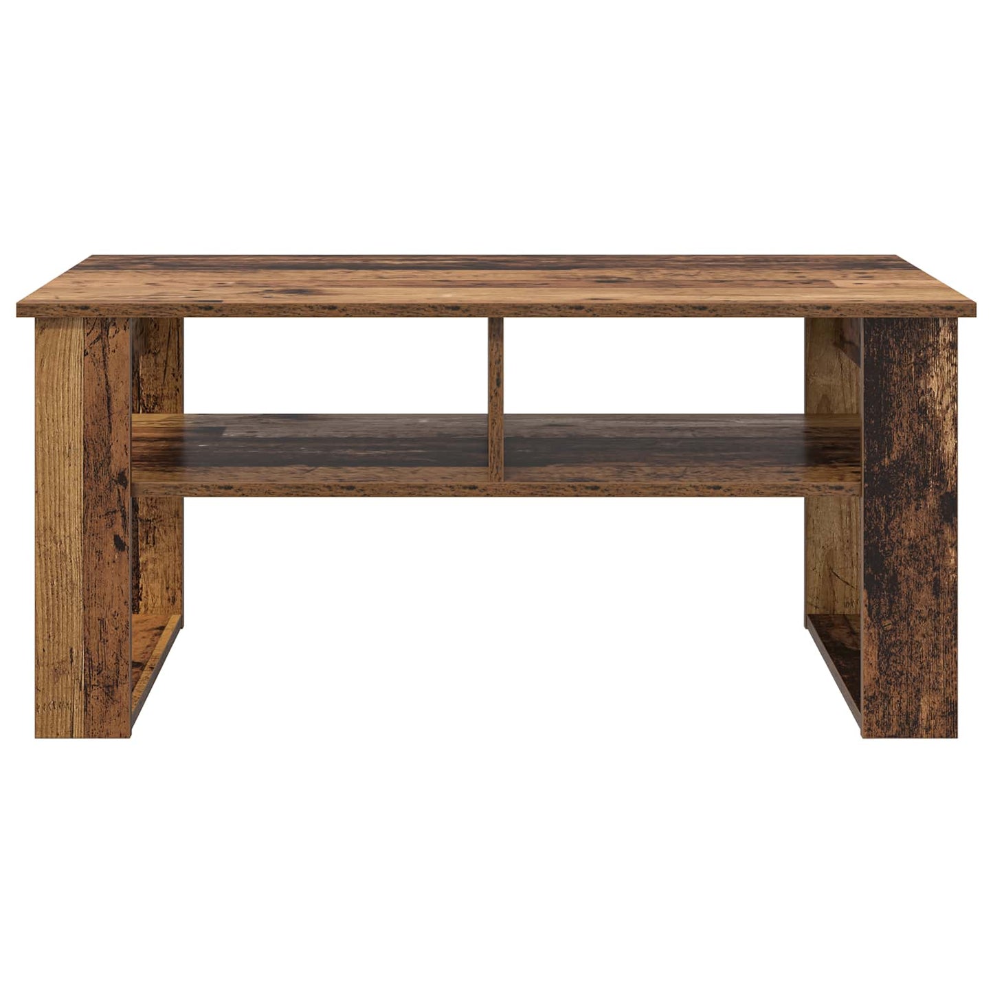 Salontafel met opslag Oudhout 96 x 54 x 44 cm Bewerkt hout is nu te koop bij PeponiXL, paradijselijk wonen!