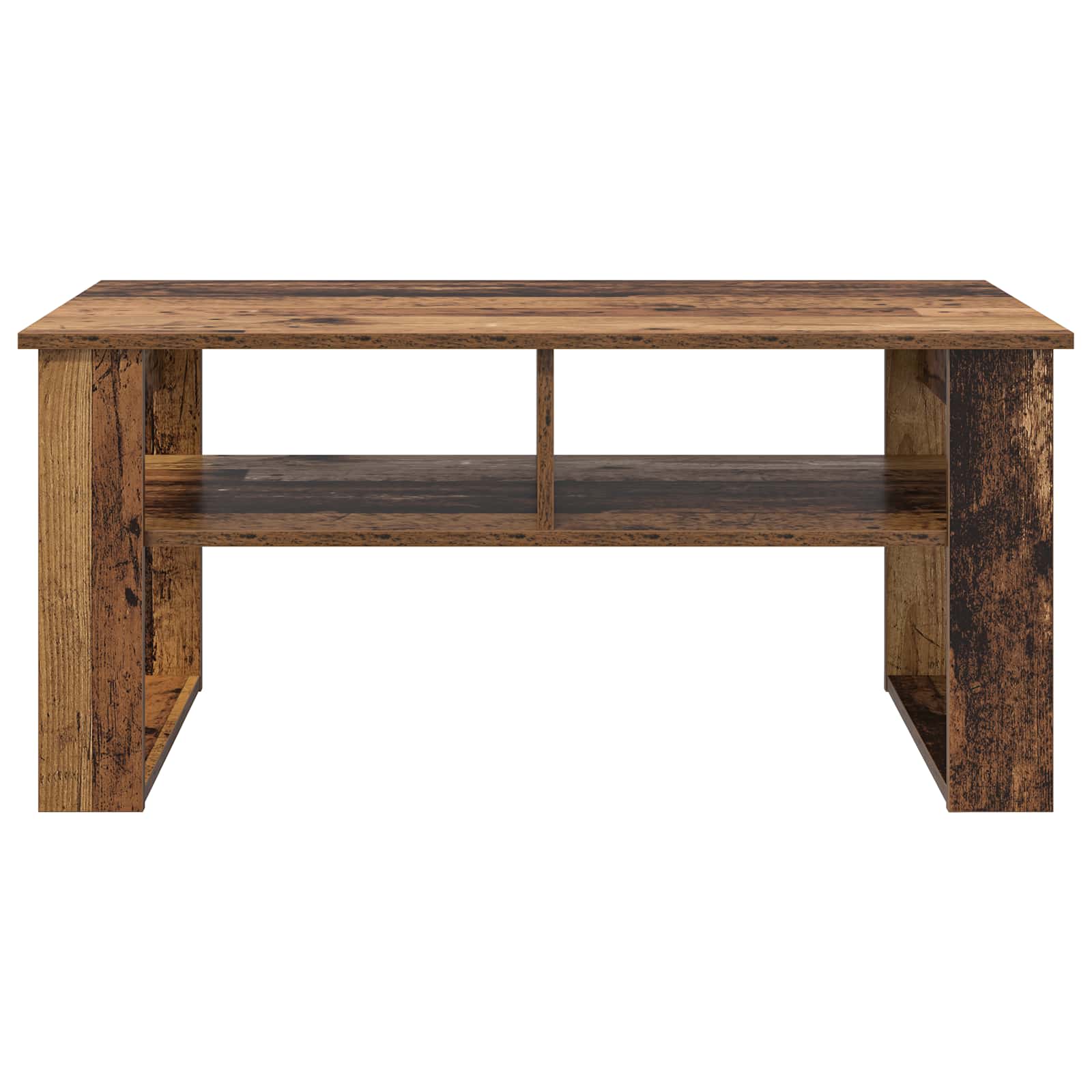 Salontafel met opslag Oudhout 96 x 54 x 44 cm Bewerkt hout is nu te koop bij PeponiXL, paradijselijk wonen!