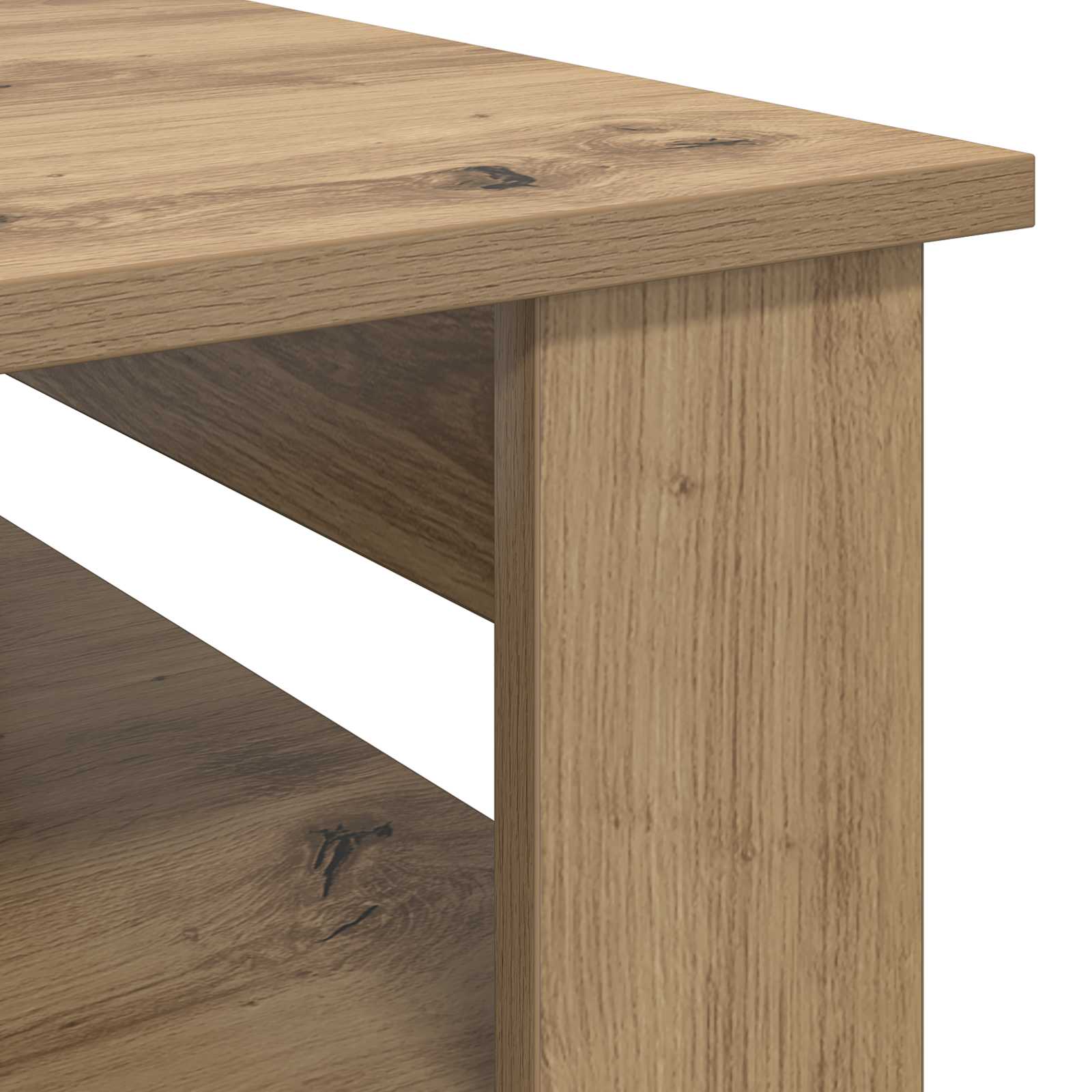 Salontafel Artisan Eiken 96 x 54 x 44 cm Bewerkt hout is nu te koop bij PeponiXL, paradijselijk wonen!