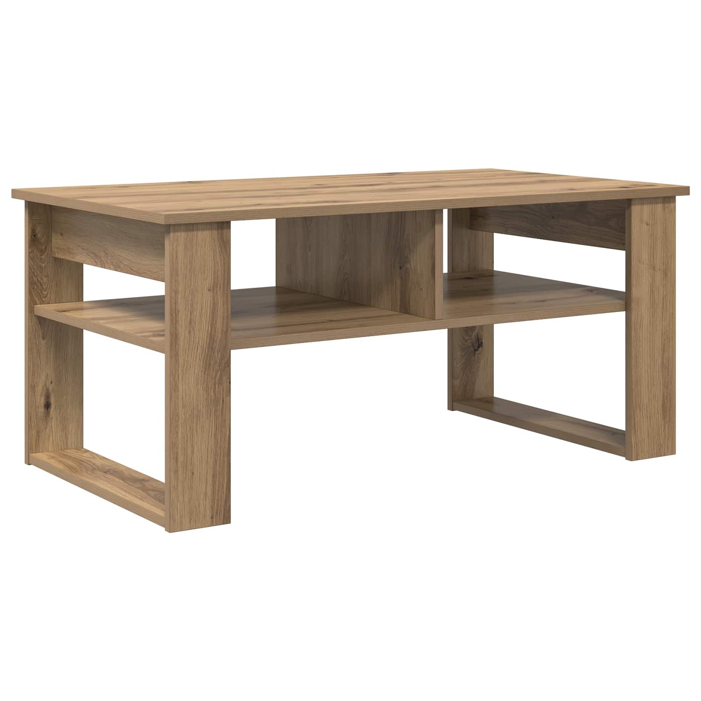 Salontafel Artisan Eiken 96 x 54 x 44 cm Bewerkt hout is nu te koop bij PeponiXL, paradijselijk wonen!