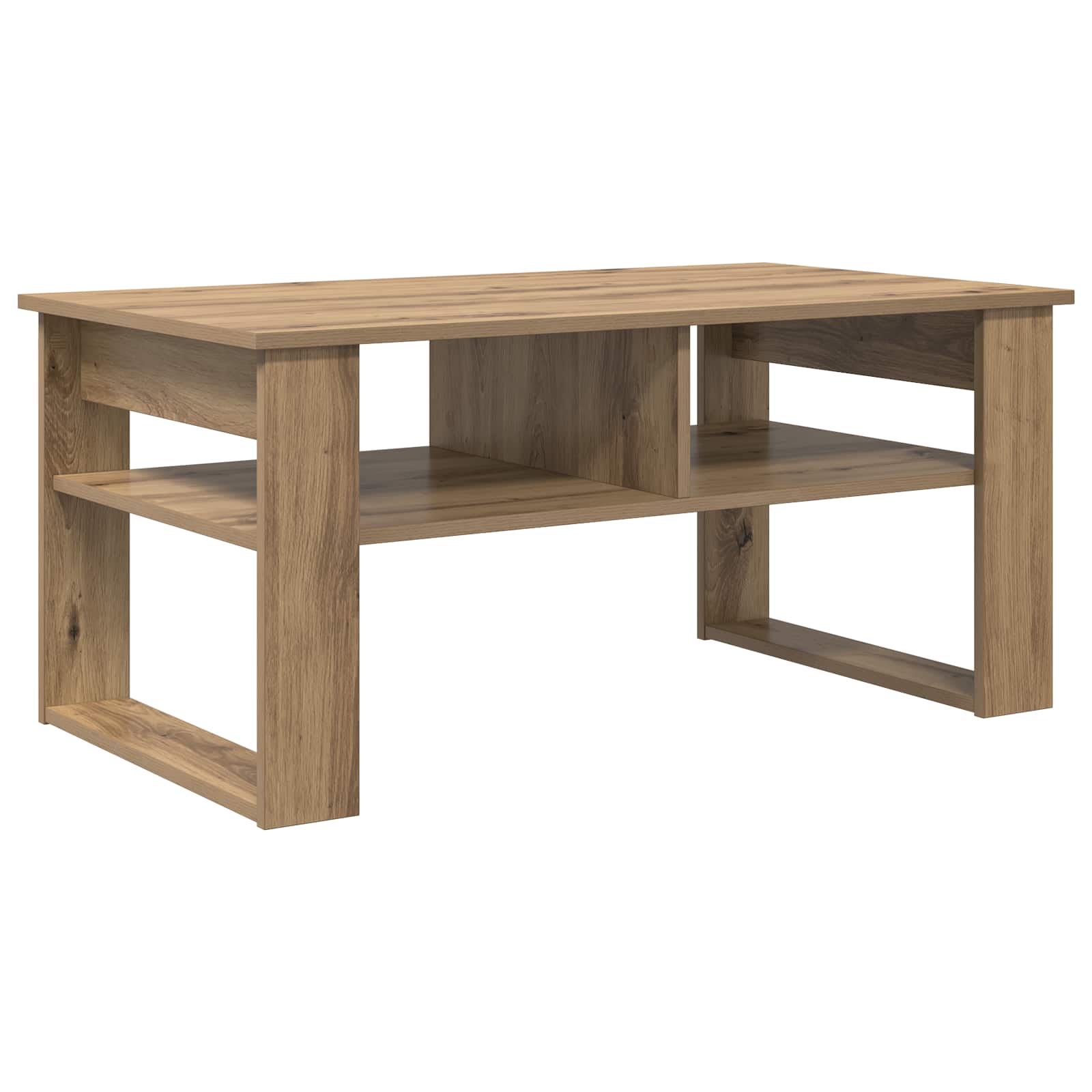 Salontafel Artisan Eiken 96 x 54 x 44 cm Bewerkt hout is nu te koop bij PeponiXL, paradijselijk wonen!