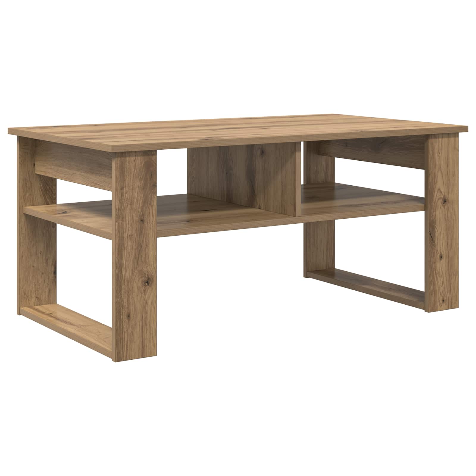 Salontafel Artisan Eiken 96 x 54 x 44 cm Bewerkt hout is nu te koop bij PeponiXL, paradijselijk wonen!