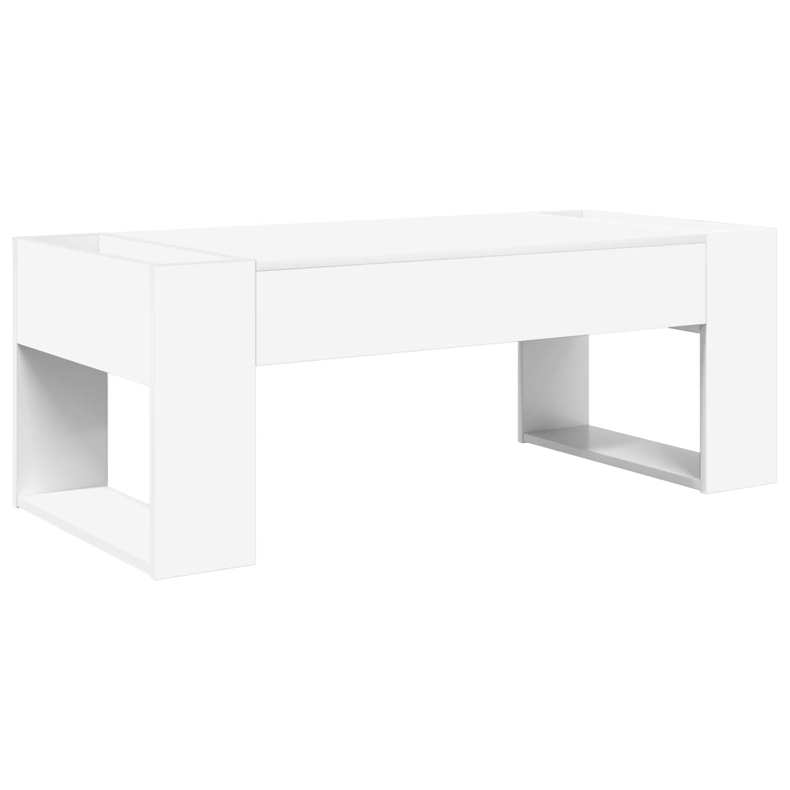 Salontafel Wit 110 x 50 x 41 cm Bewerkt hout is nu te koop bij PeponiXL, paradijselijk wonen!