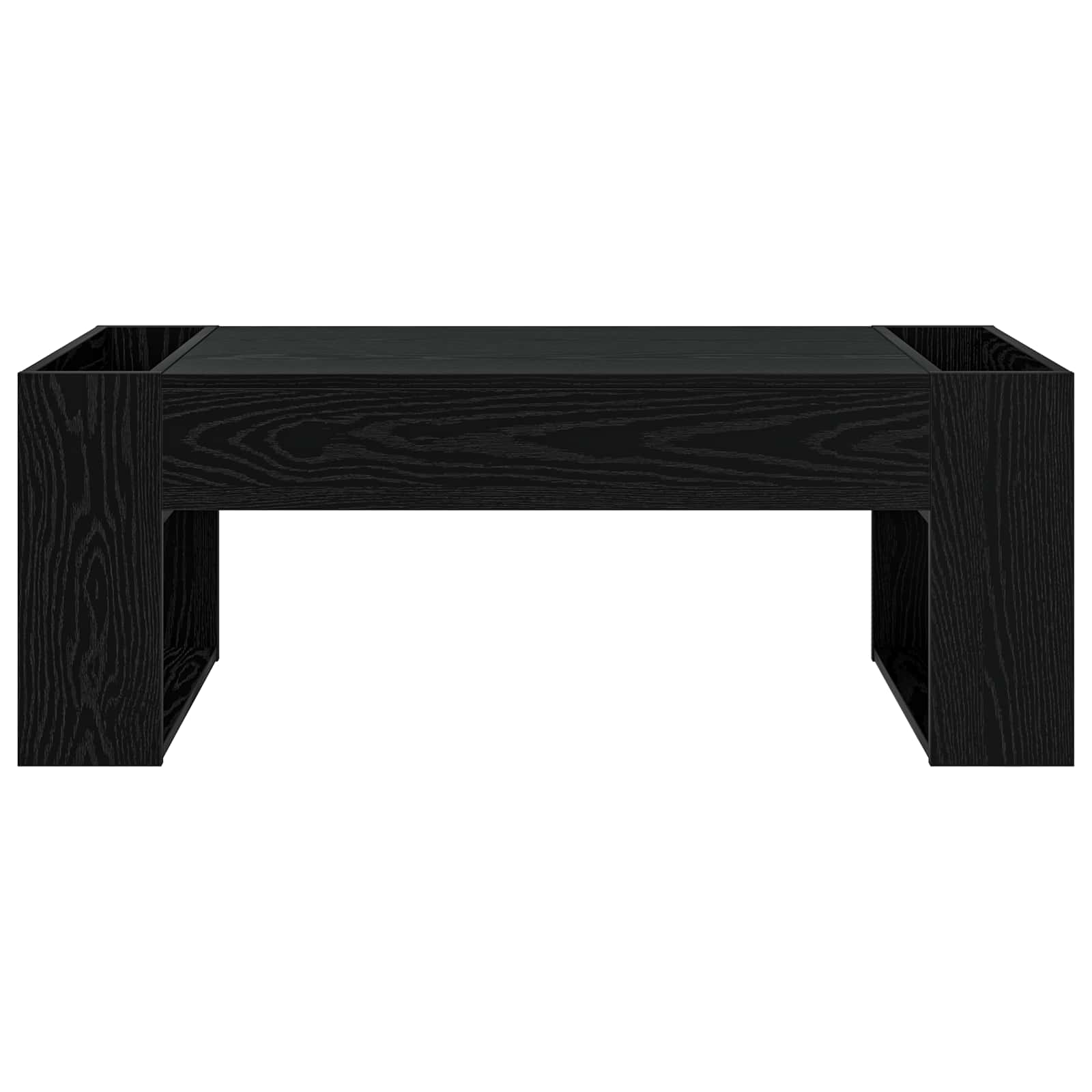 Salontafel Zwart Eiken 110 x 50 x 41 cm Bewerkt hout is nu te koop bij PeponiXL, paradijselijk wonen!