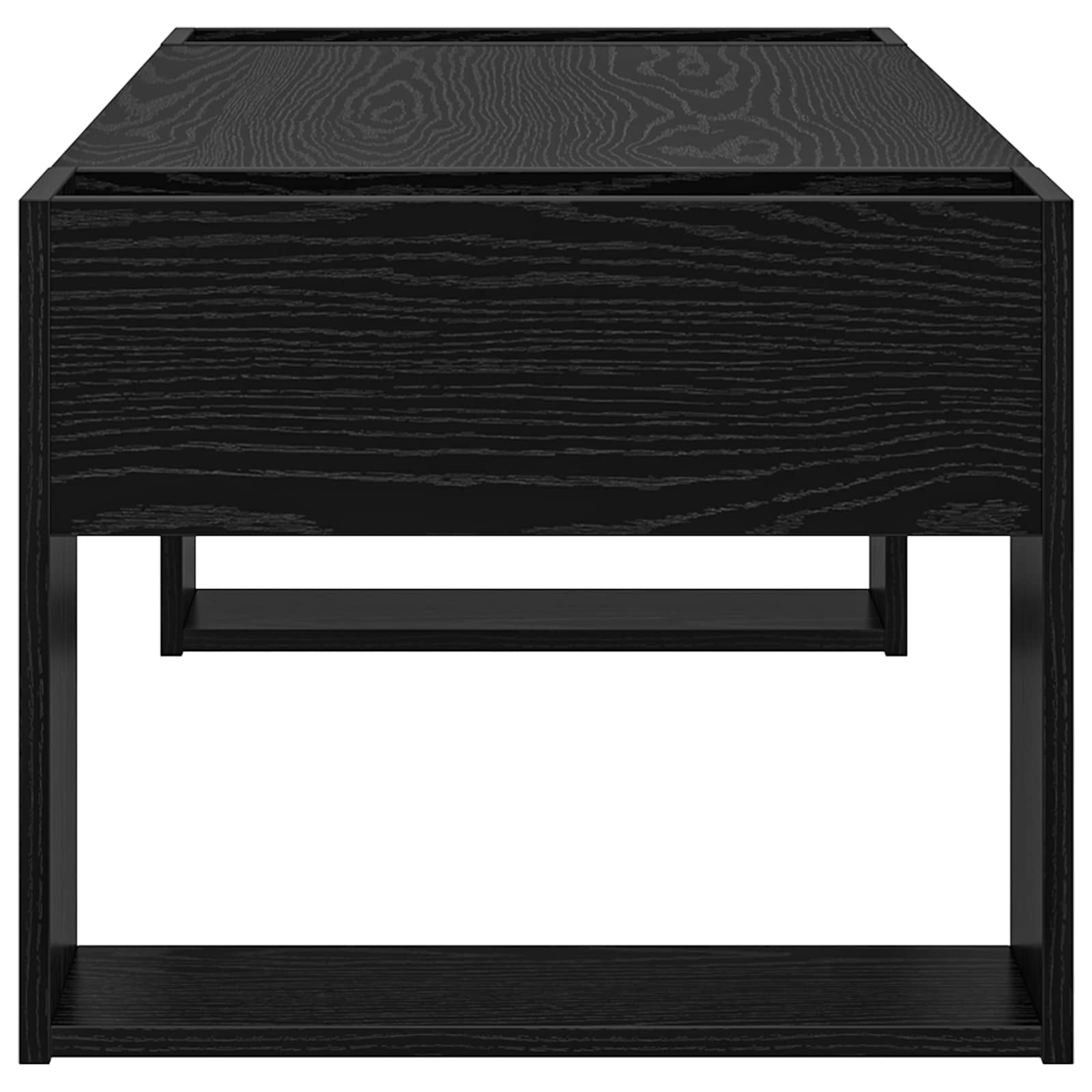 Salontafel Zwart Eiken 110 x 50 x 41 cm Bewerkt hout is nu te koop bij PeponiXL, paradijselijk wonen!